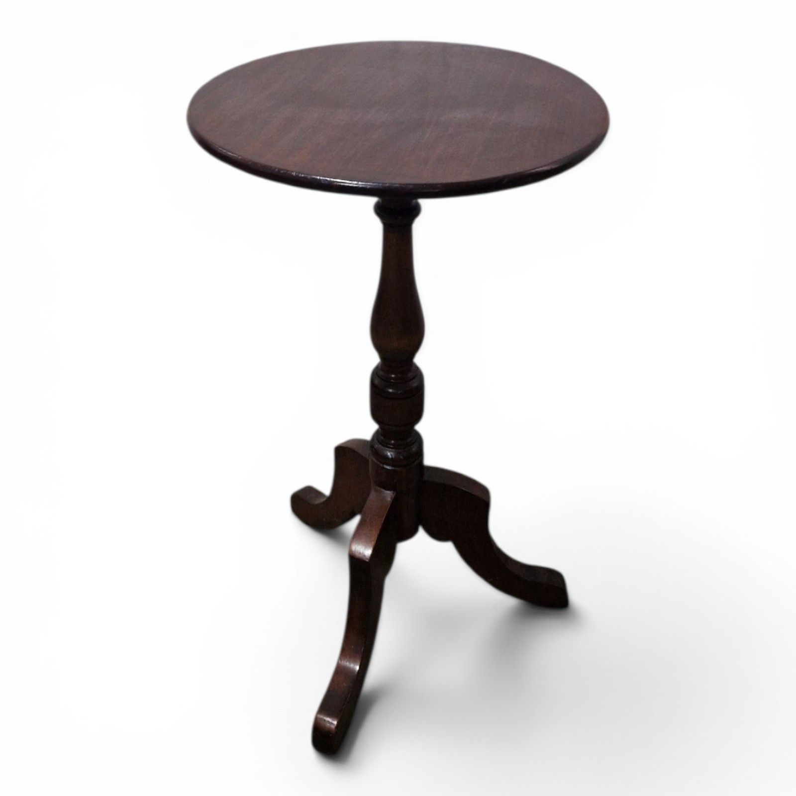 Mahogany Wine Table Pedestal Side Table Victorian Style Solid Wood Occasional photo for sale