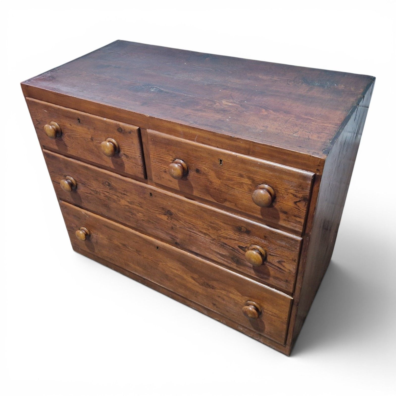 Victorian Pine Drawers Antique Cottage Farmhouse Chest Of 4 Drawers Rustic photo Furniture