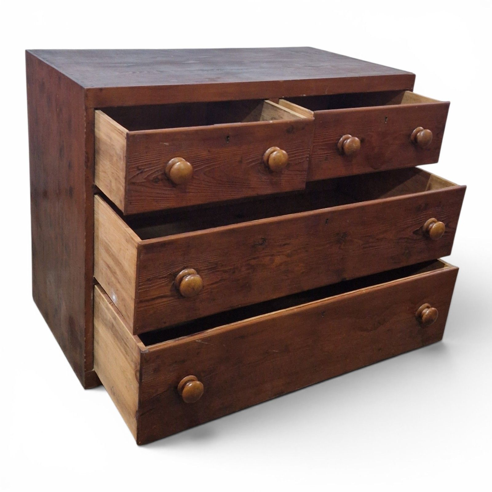 photo for sale Victorian Pine Drawers Antique Cottage Farmhouse Chest Of 4 Drawers Rustic