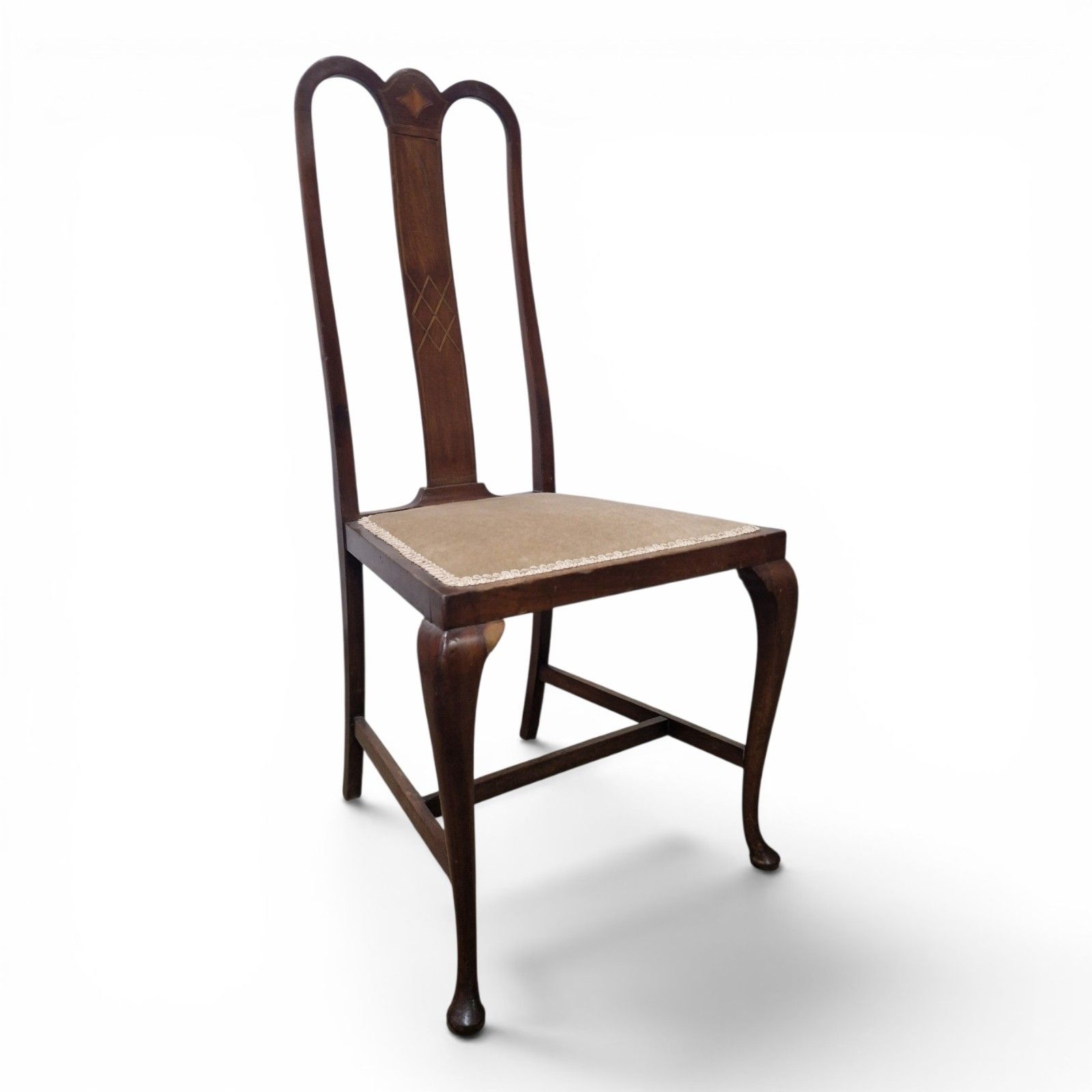 Edwardian Mahogany Inlaid Bedroom Chair Occasional Chair Side Chair Cabriole photo buy