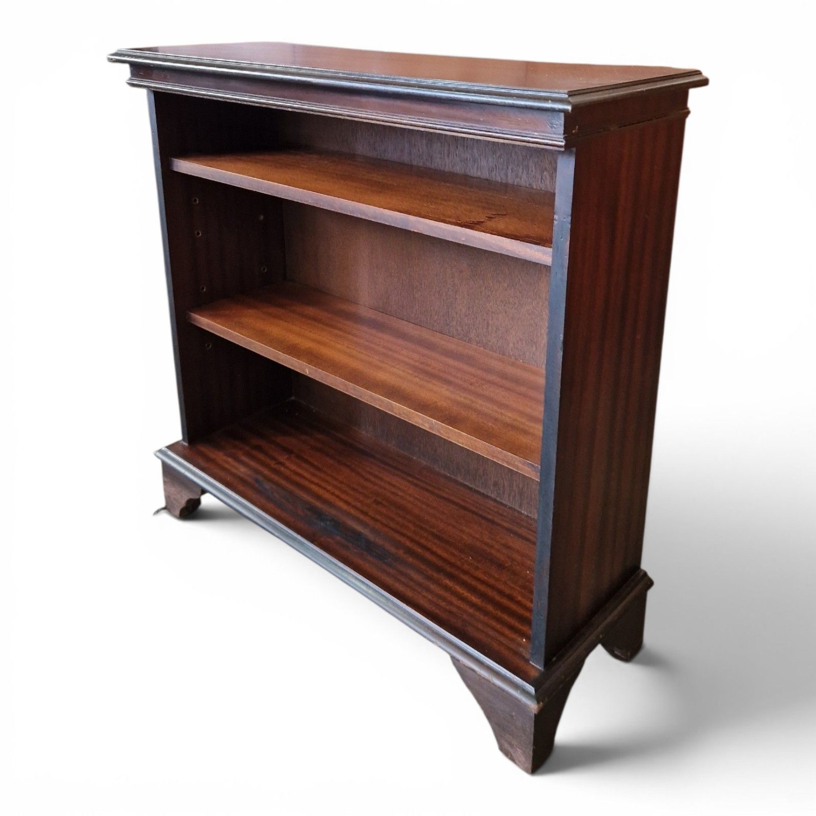 Mahogany Open Bookcase Display Cabinet Adjustable Shelves Antique Style