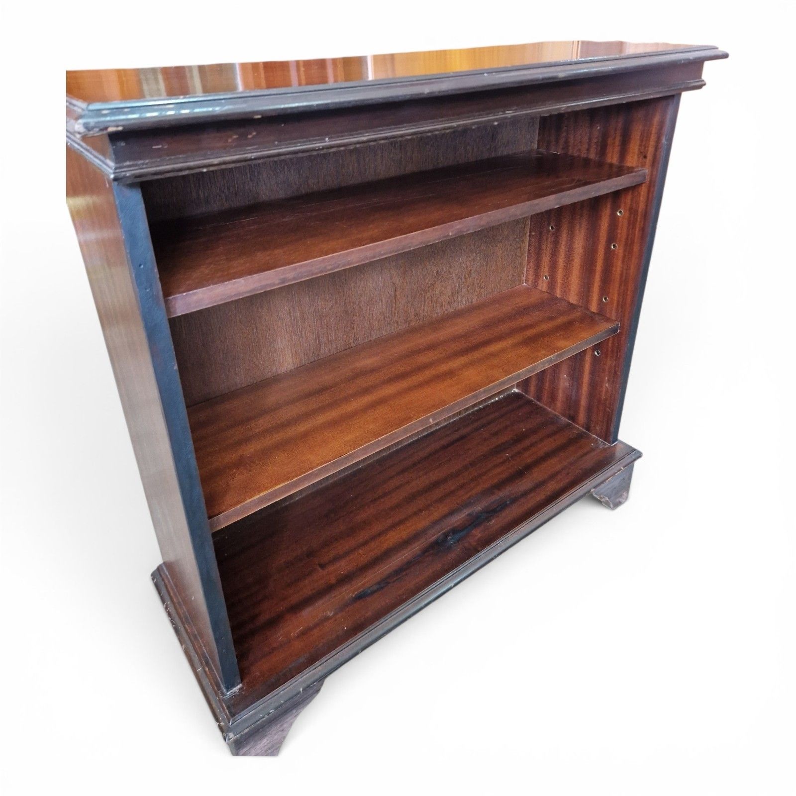 Mahogany Open Bookcase Display Cabinet Adjustable Shelves Antique Style photo vintage