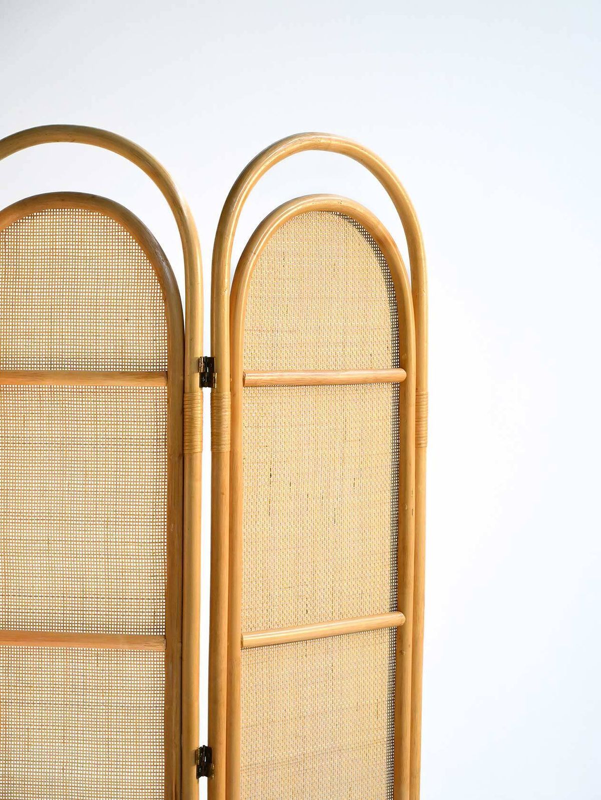 Opvouwbaar bamboe- en rattanscherm, Scandinavië, tweede helft 20e eeuw photo Woonaccessoires