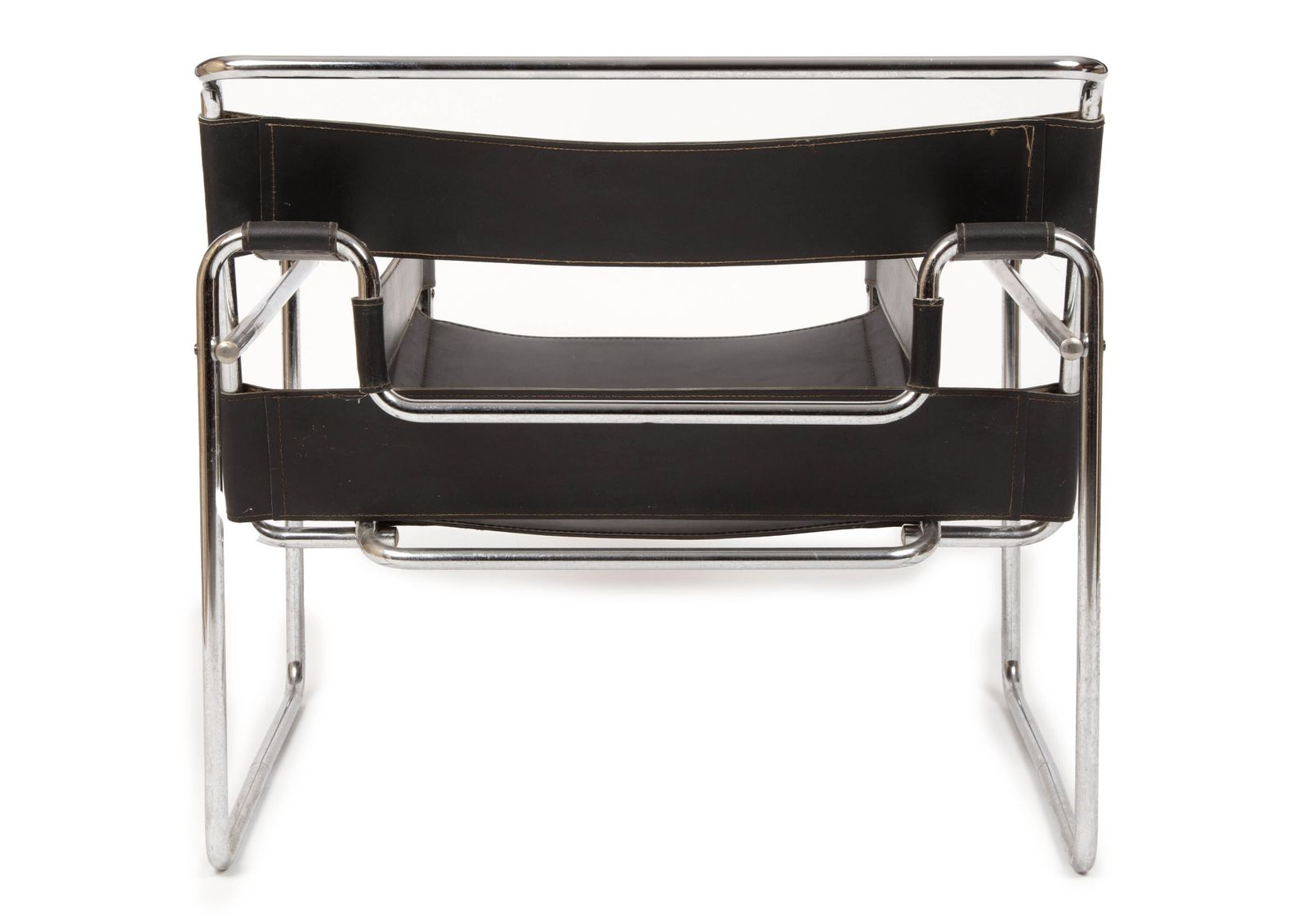 Habitat Wassily B3 Chair Designed By Marcel Breuer Tubular Chrome & Black Leather Chair Later Version Ol photo Furniture