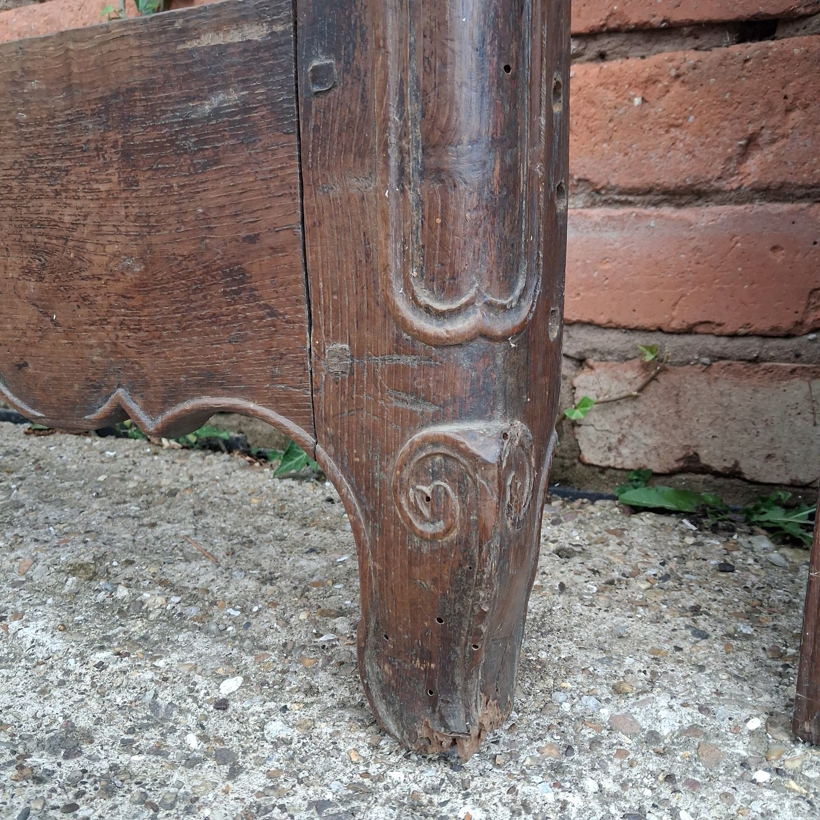 500.0 Antique Carved Wood Armoire Door & Frame photo