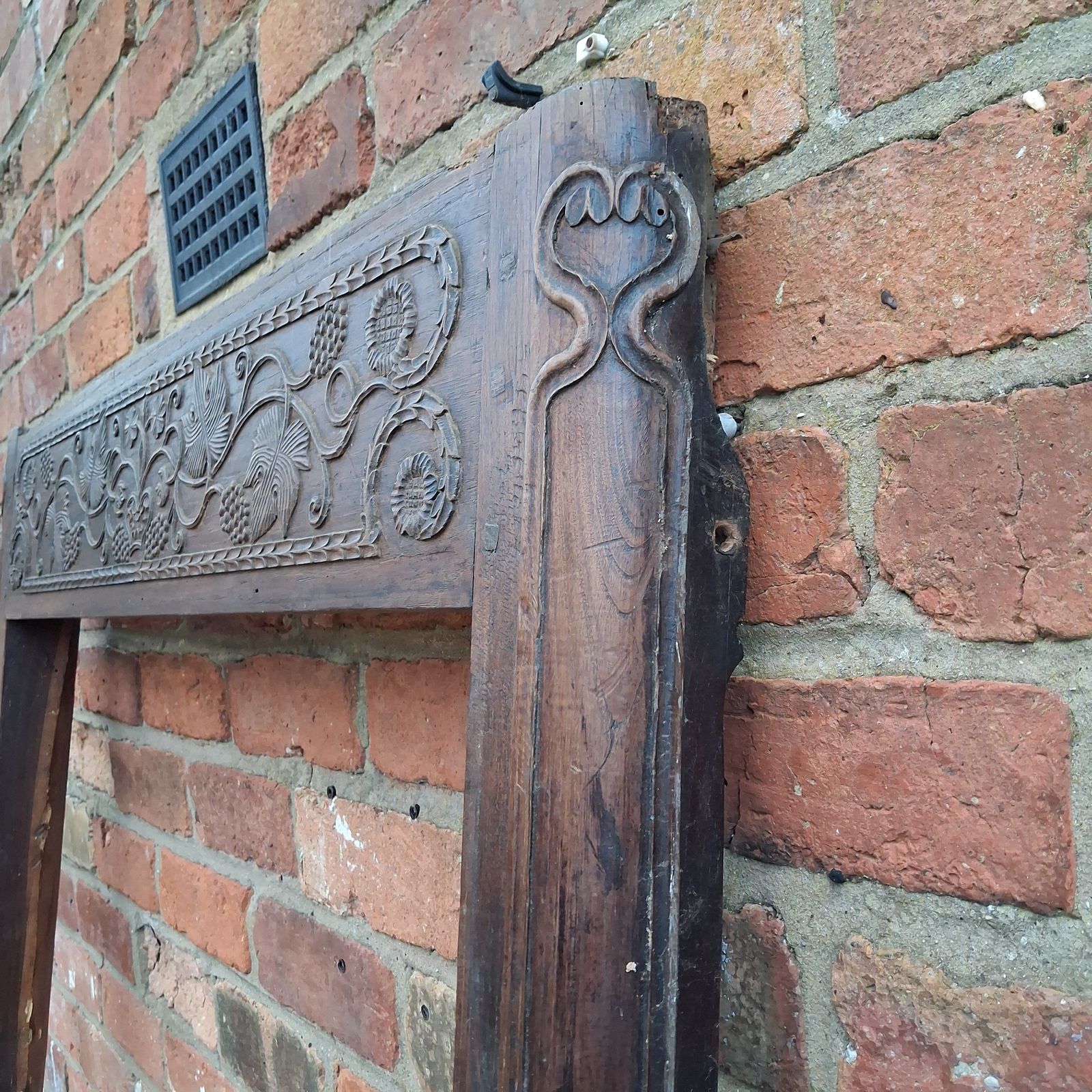 photo buy Antique Carved Wood Armoire Door & Frame