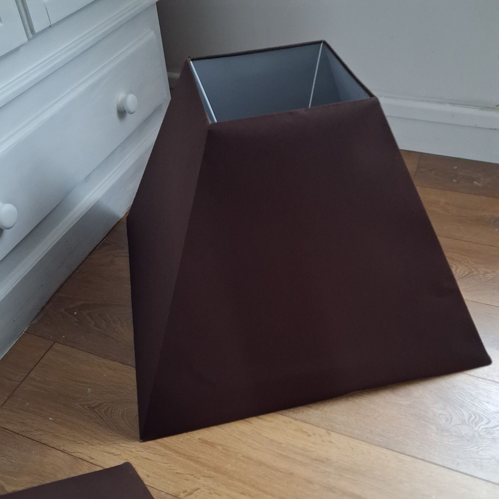 Pair Of Huge Brown Table Lamp Shades photo vintage