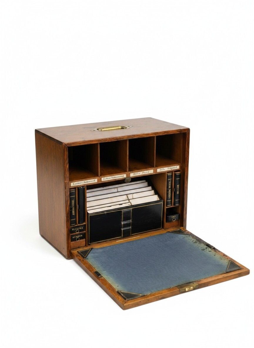 Houghton & Sons Oak Campaign Stationery & Dispatch Chest