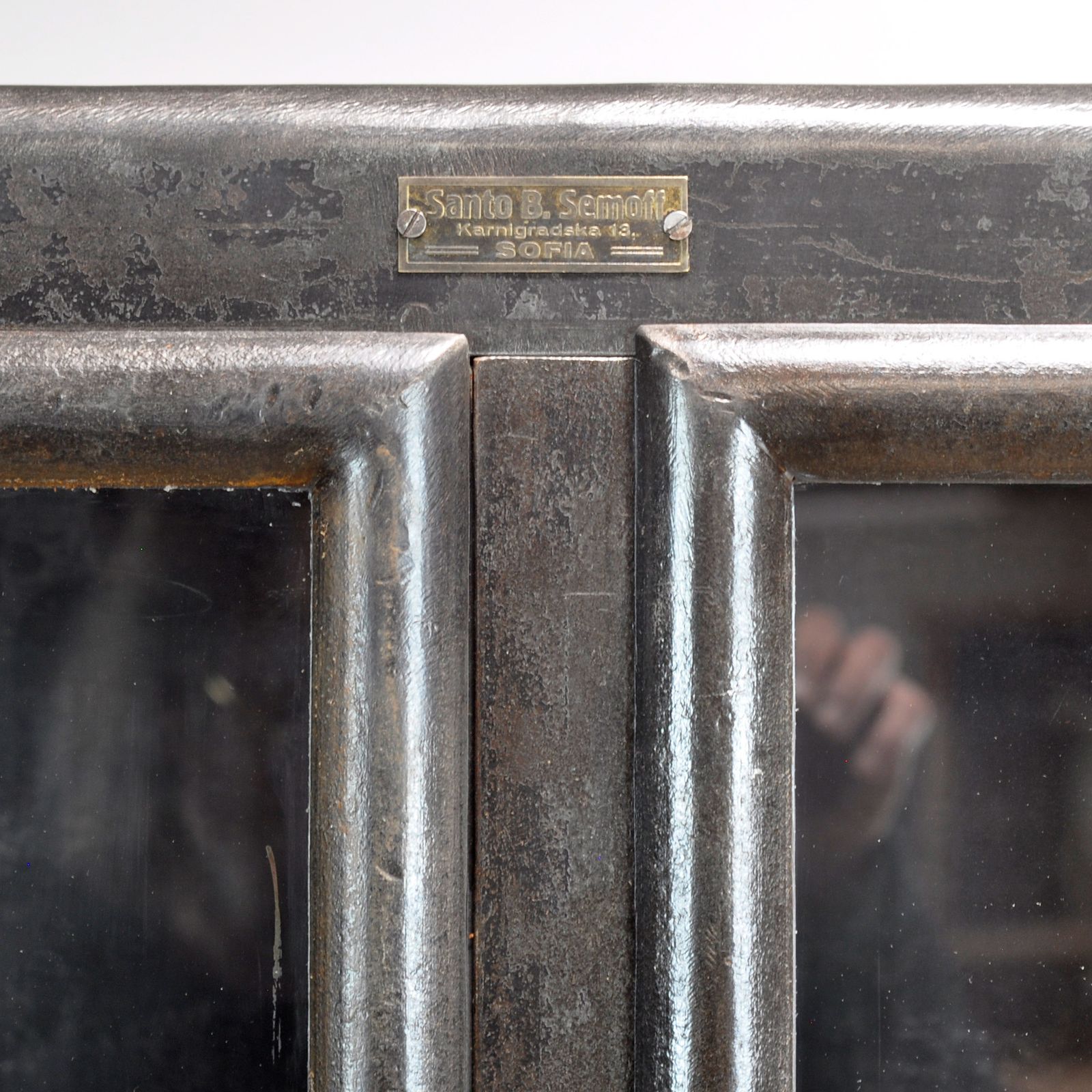 Polished Iron Medical Cabinet, 1910s photo vintage