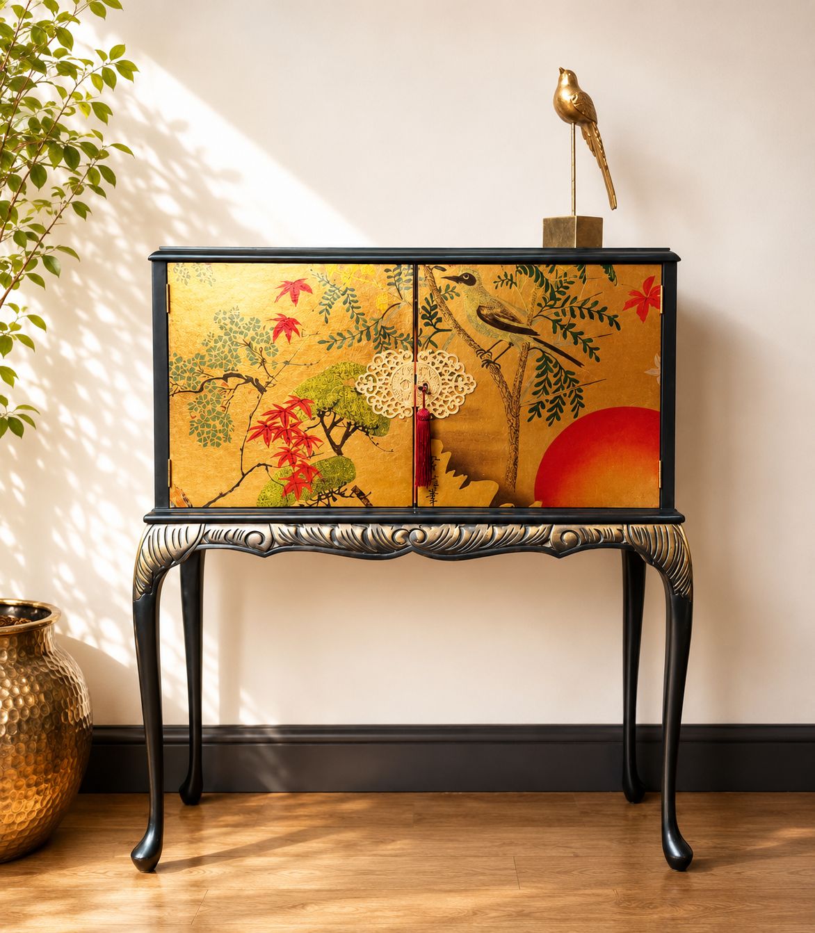 Elegant Queen Anne Drinks |Cocktail Cabinet – Bespoke Luxury Commissions Available Made To Order