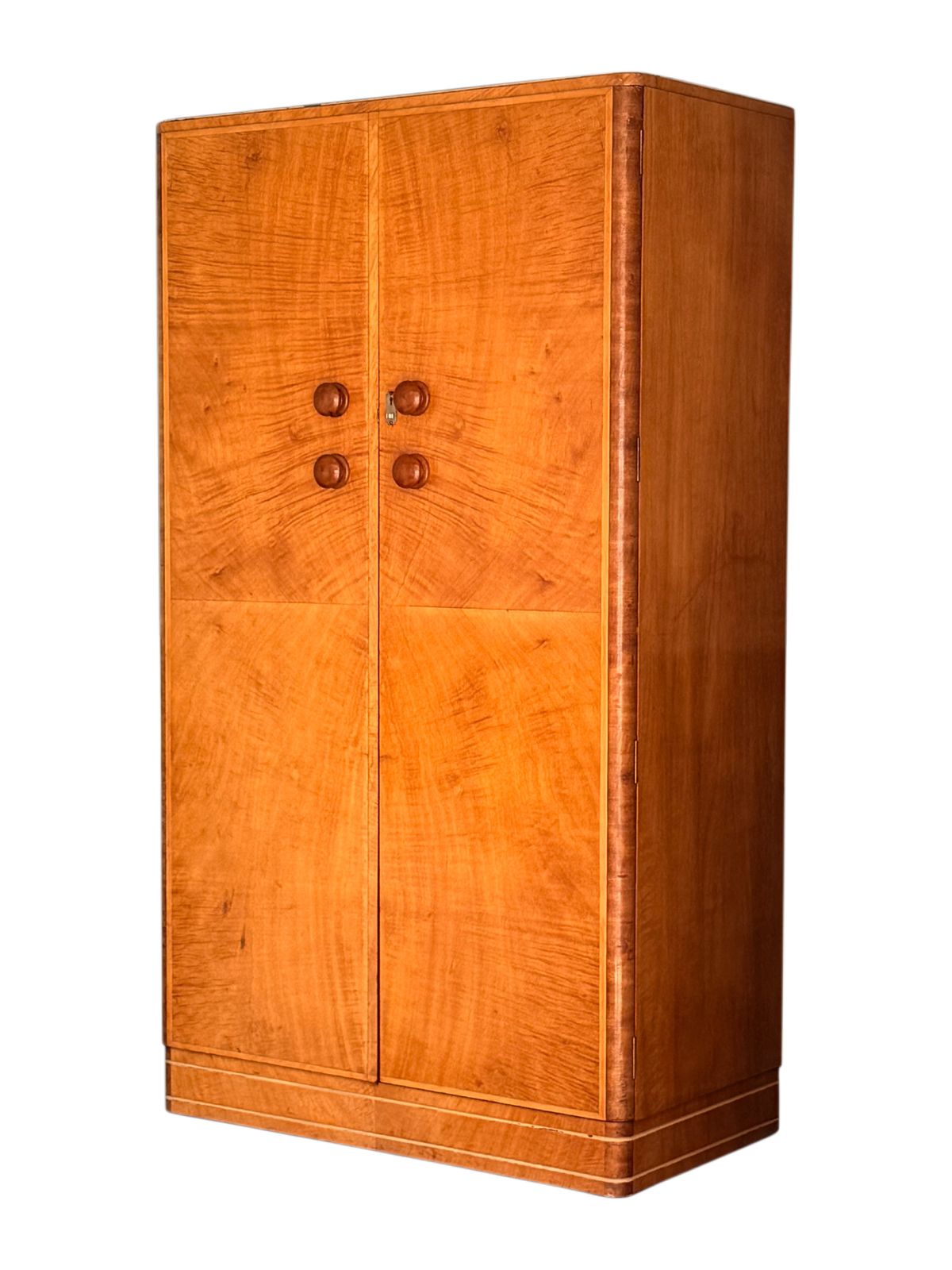 Art Deco Compactum Wardrobe, Walnut With Fitted Integral Interior
