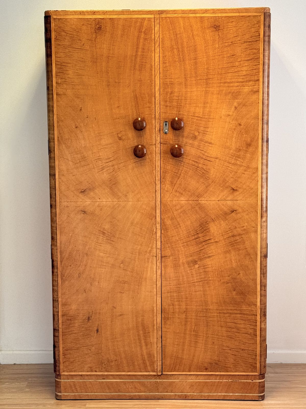 Furniture Art Deco Compactum Wardrobe, Walnut With Fitted Integral Interior photo