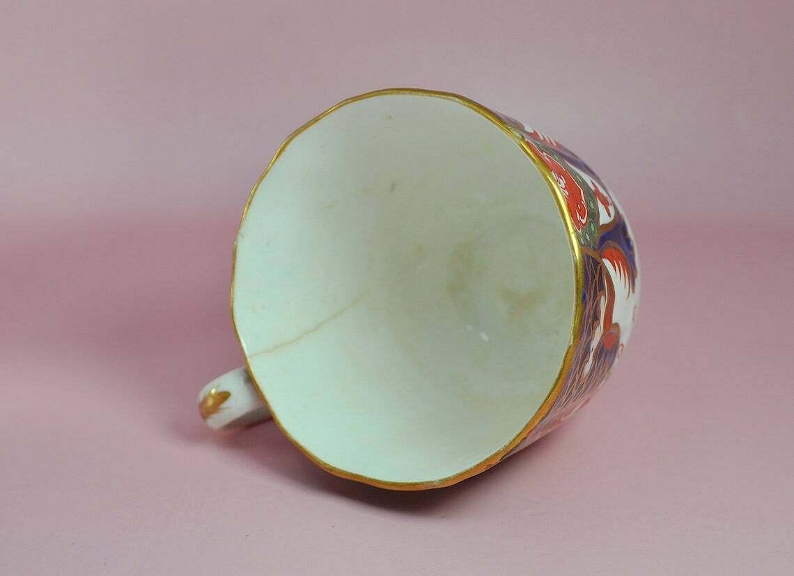 Antiek Spode Imari theekopjesset van 4, 19e eeuw, Copeland Spode Japans Imari patroon 967, zeldzaam Engels porselein, verzamelobject photo vintage
