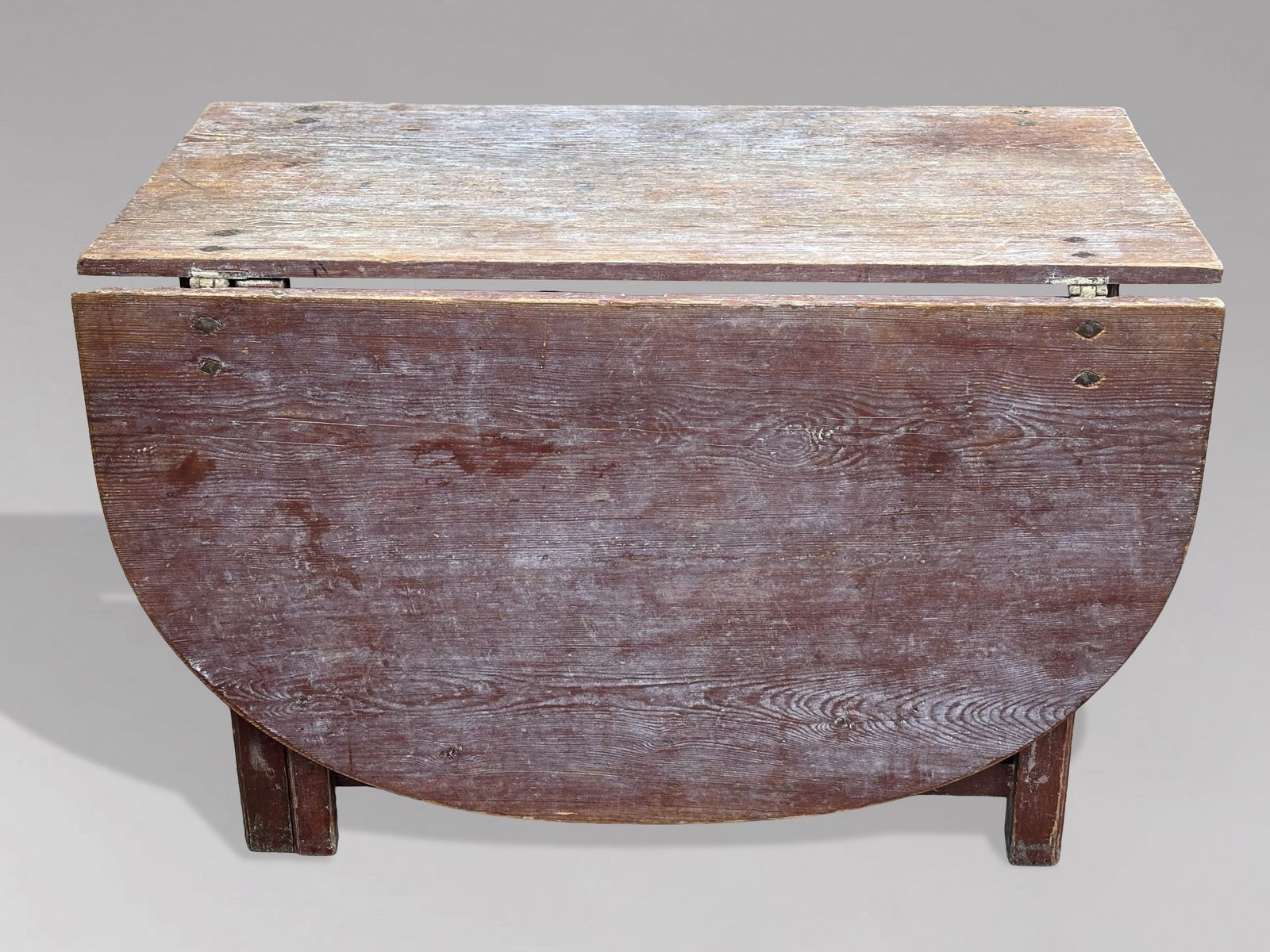 Early 19th Century Swedish Painted Top Drop Leaf Dining Table photo vintage