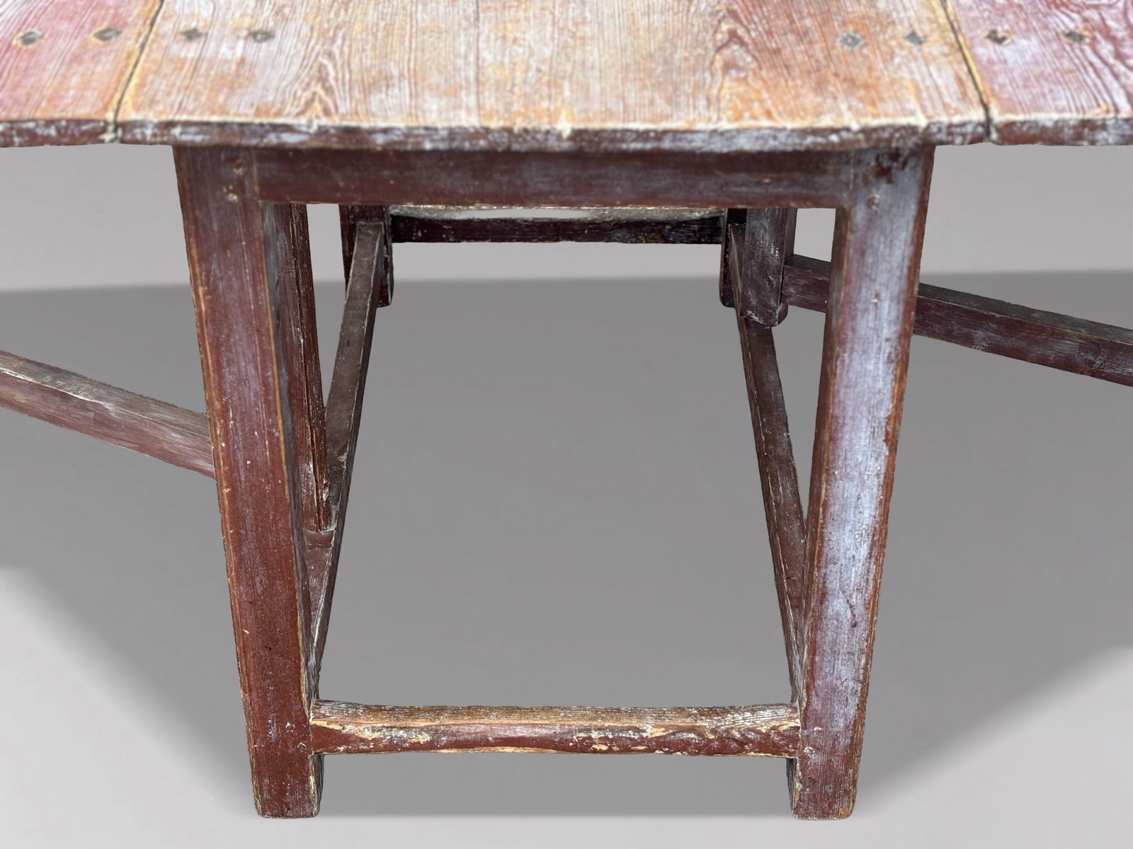 photo for sale Early 19th Century Swedish Painted Top Drop Leaf Dining Table