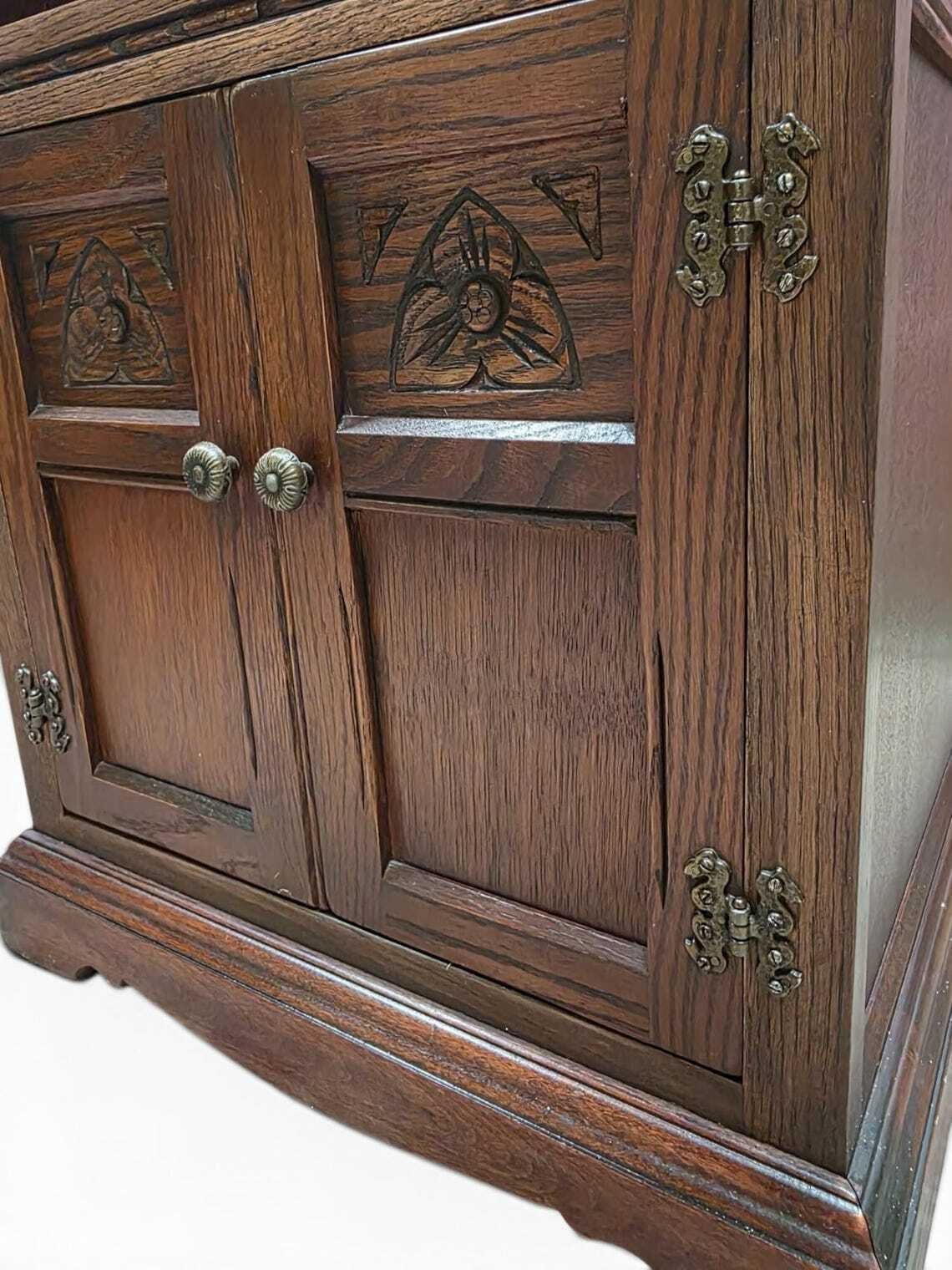 photo for sale Vintage Old Charm Wood Bros  Hi Fi Cabinet / Bookcase  C1970