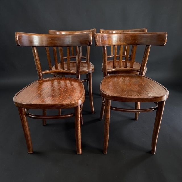 Set Of 4 Early 20th. Century Thonet Style Bentwood Chairs