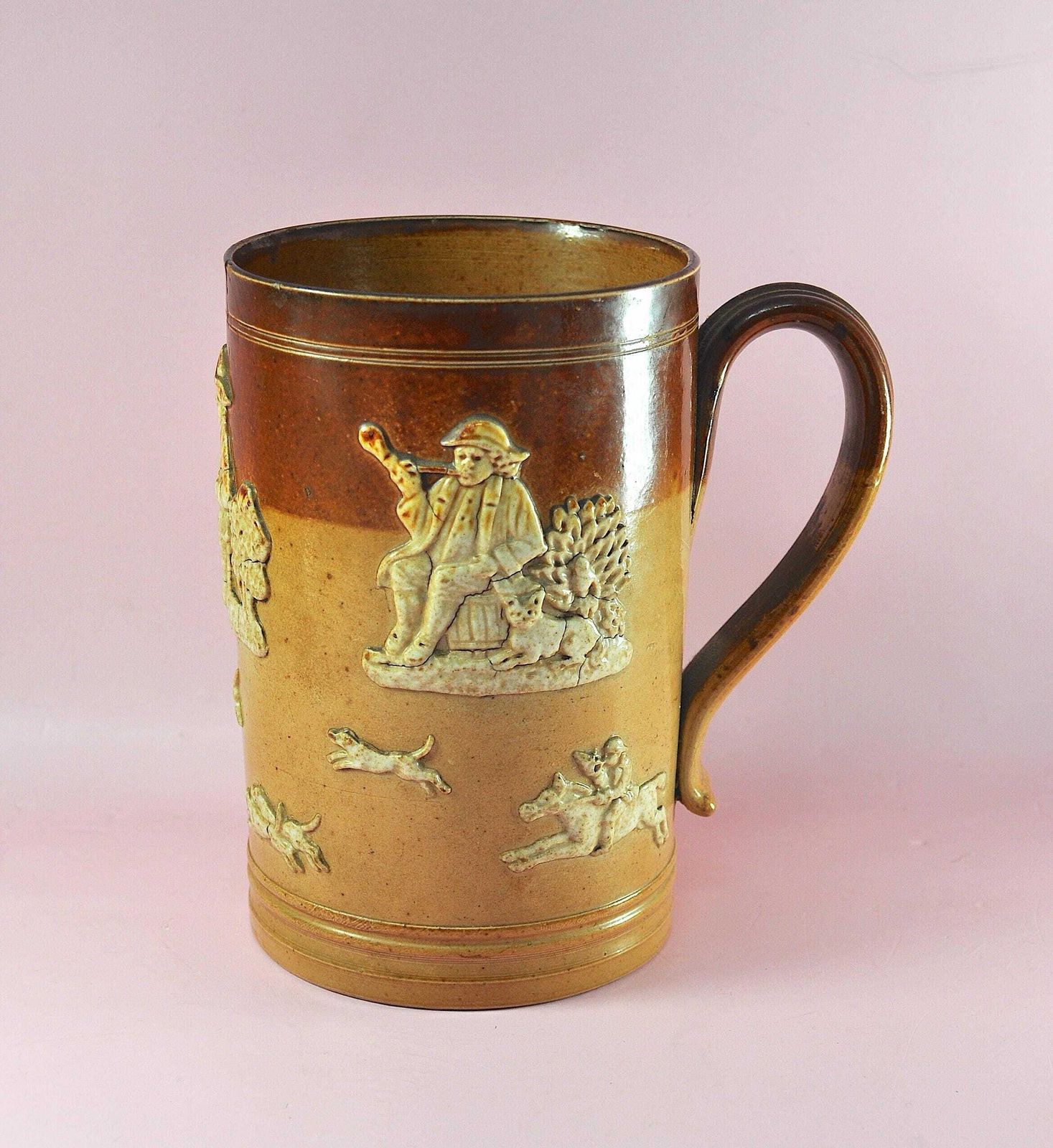Royal Doulton Lambeth Stoneware Hunting Tankard | Antique Engels zoutgeglazuurd bierpul | Patroon 2888 | Cadeau voor hem | Pub mok