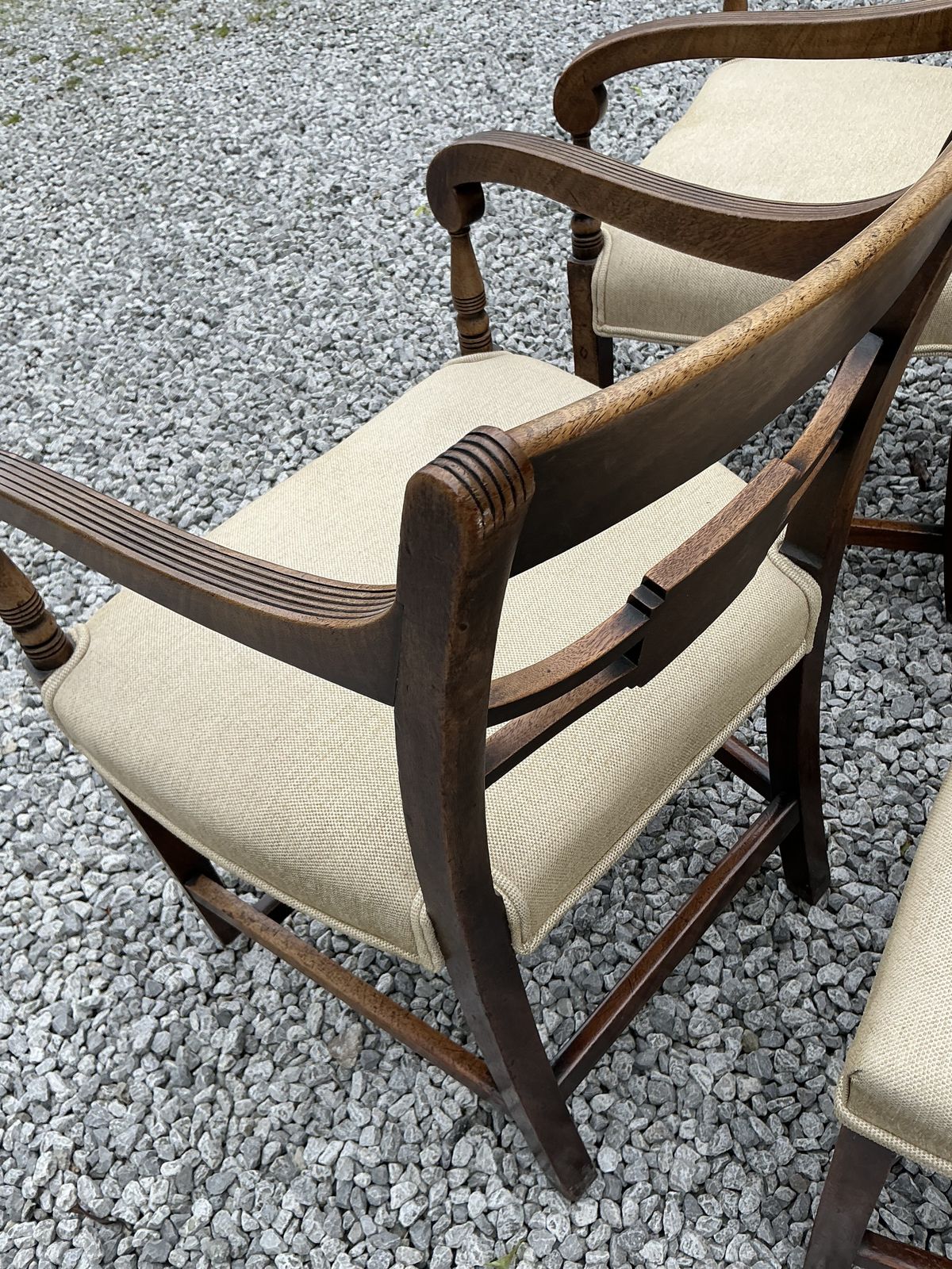 A Superb Set Of 8 Mahogany Georgian Chairs 6 Singles And 2 Carvers photo buy