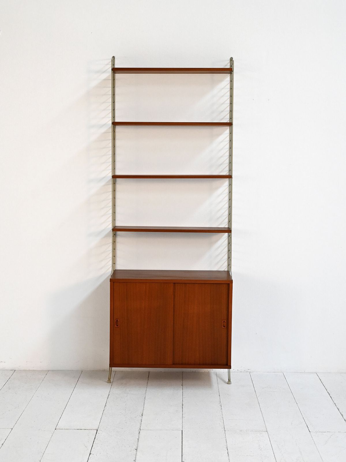“String” Wall Mounted Shelving Unit, Nisse Strinning Bfb Hyllan, 1950s–60s photo Furniture