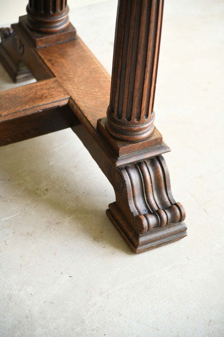 Victorian Oak Dining Table, 1800s photo vintage