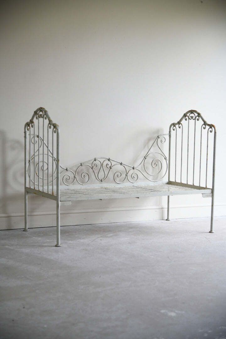 Antique French Wrought Iron Day Bed photo furniture