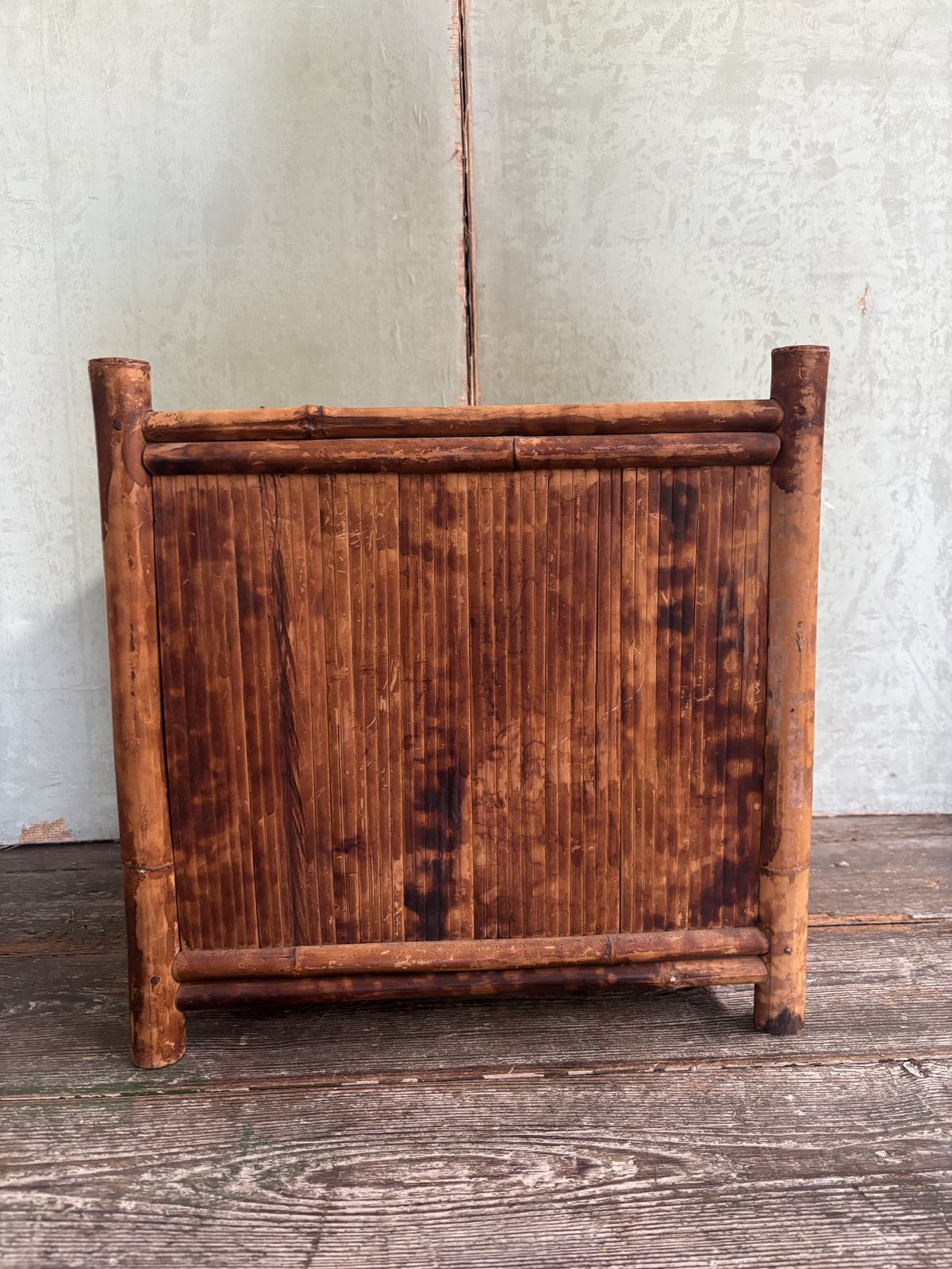 Mid Century Bamboo Planter, 1970s photo furniture