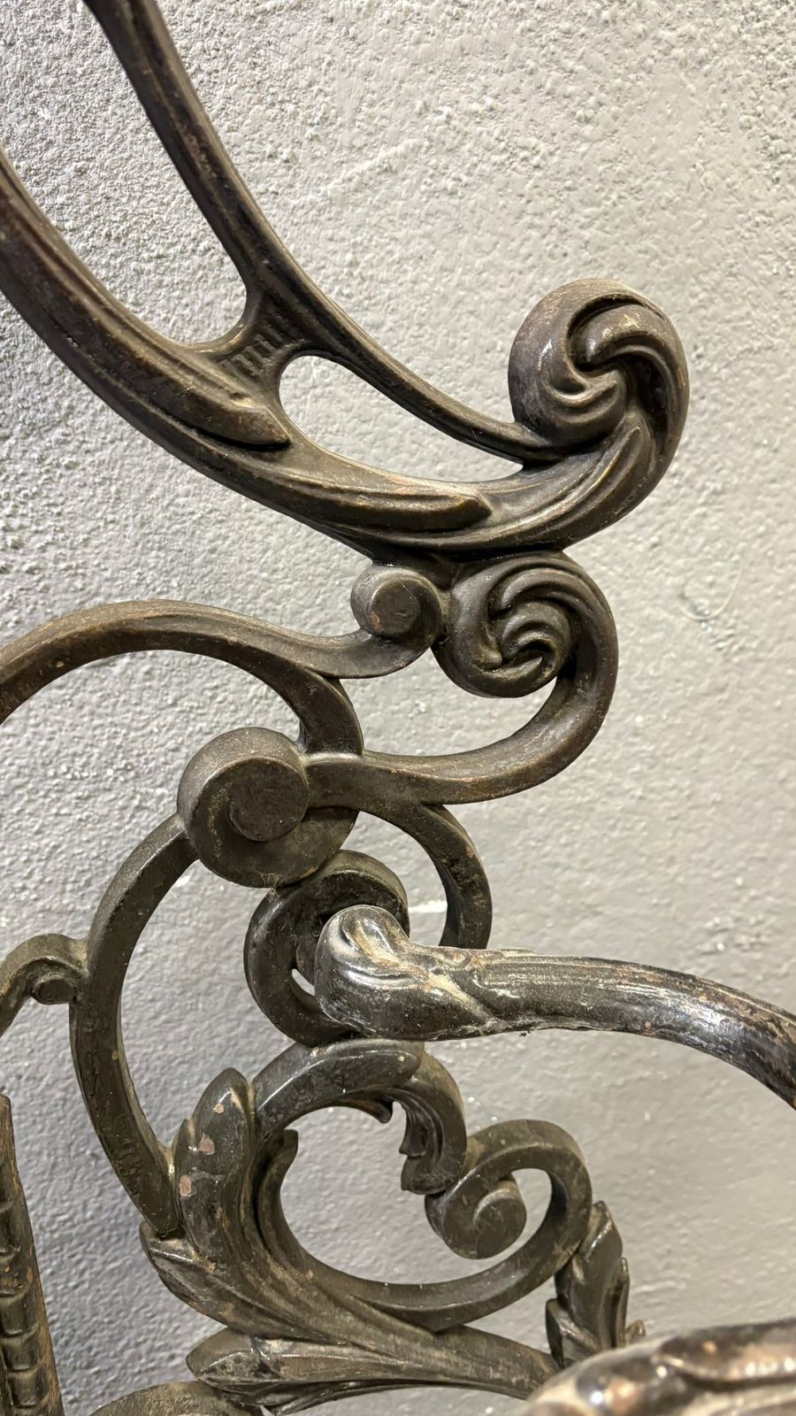 photo vintage Antique Cast Iron Hall Stand, Victorian Coat Rack With Marble Base, Ornate Hall Tree, 19th Century