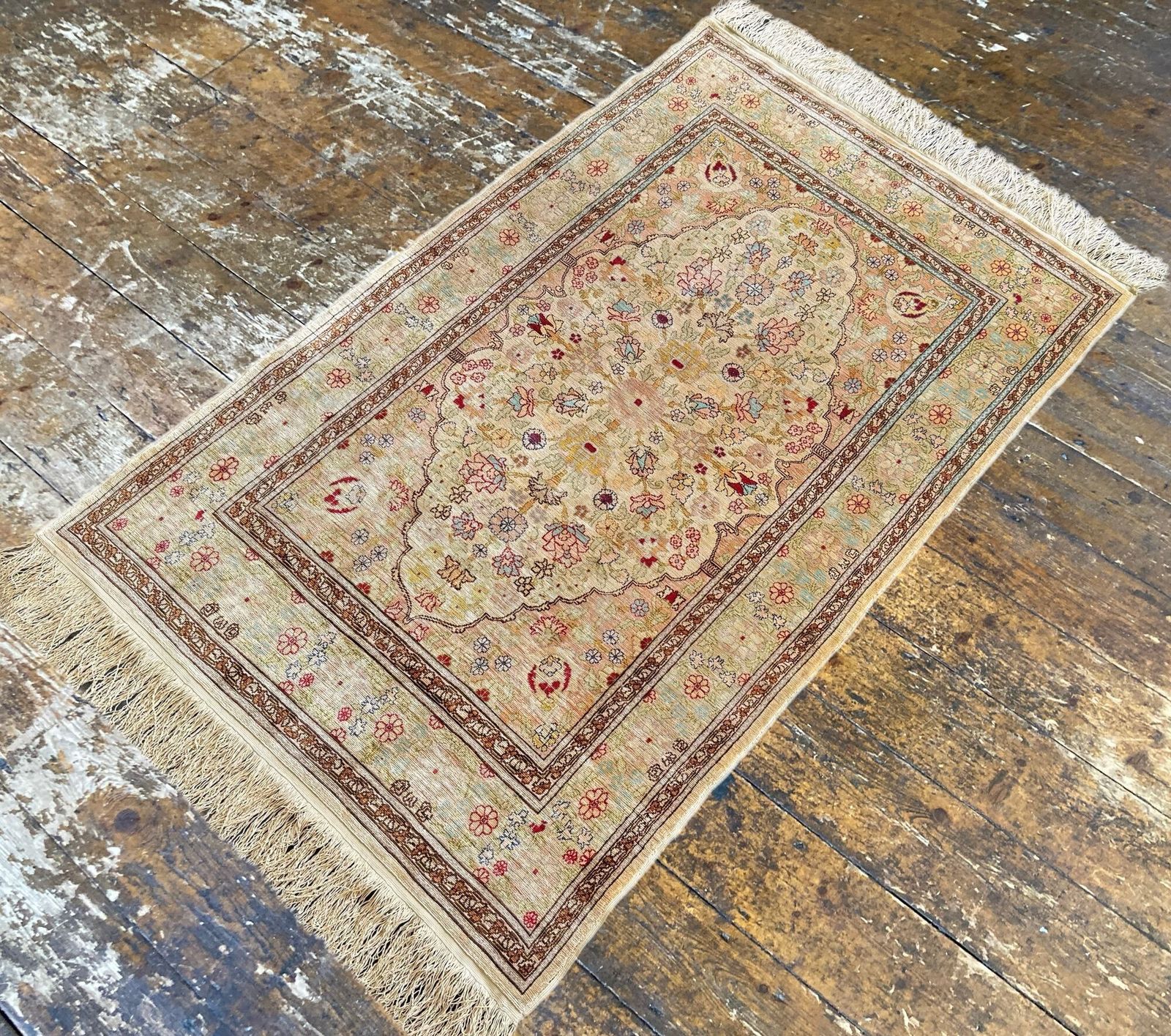 Vintage Turkish Silk Hereke Rug 1.09m X 0.68m photo 1200.0