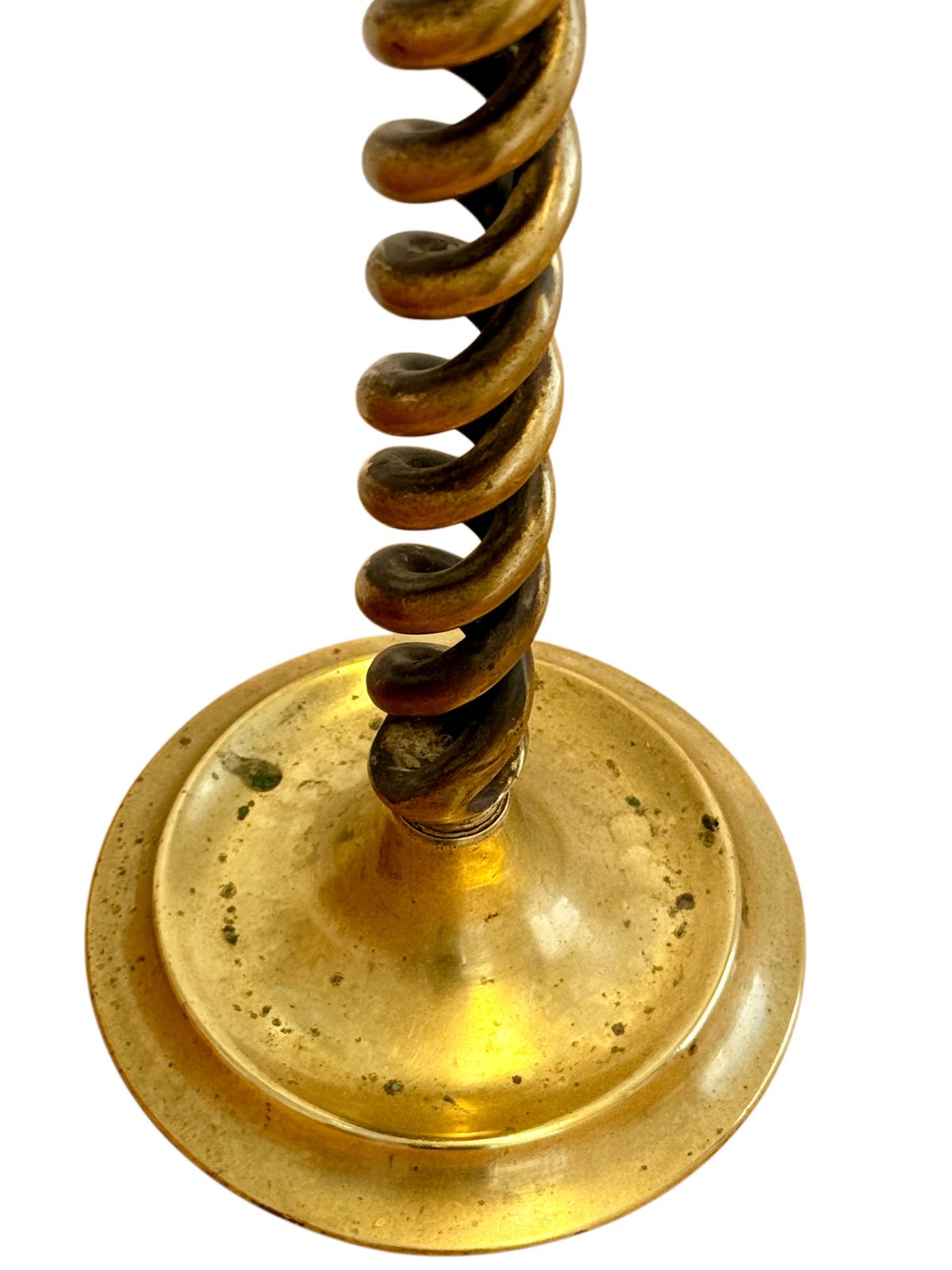 Pair Of 19th Century Victorian Barley Twist Brass Candlestick Holders photo furniture