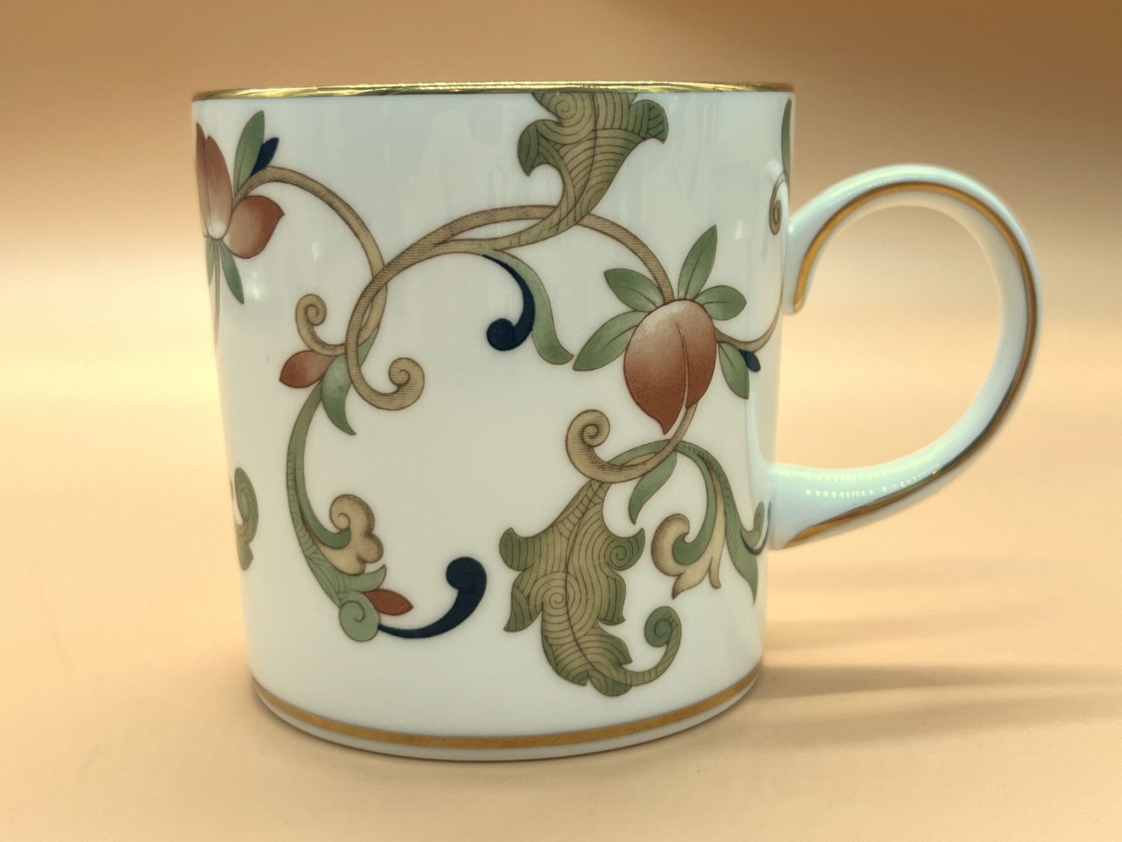 Wedgwood China Oberon Chinoiserie Inspired Pattern Demitasse Cup & Saucer Duo. C1993. photo vinterior