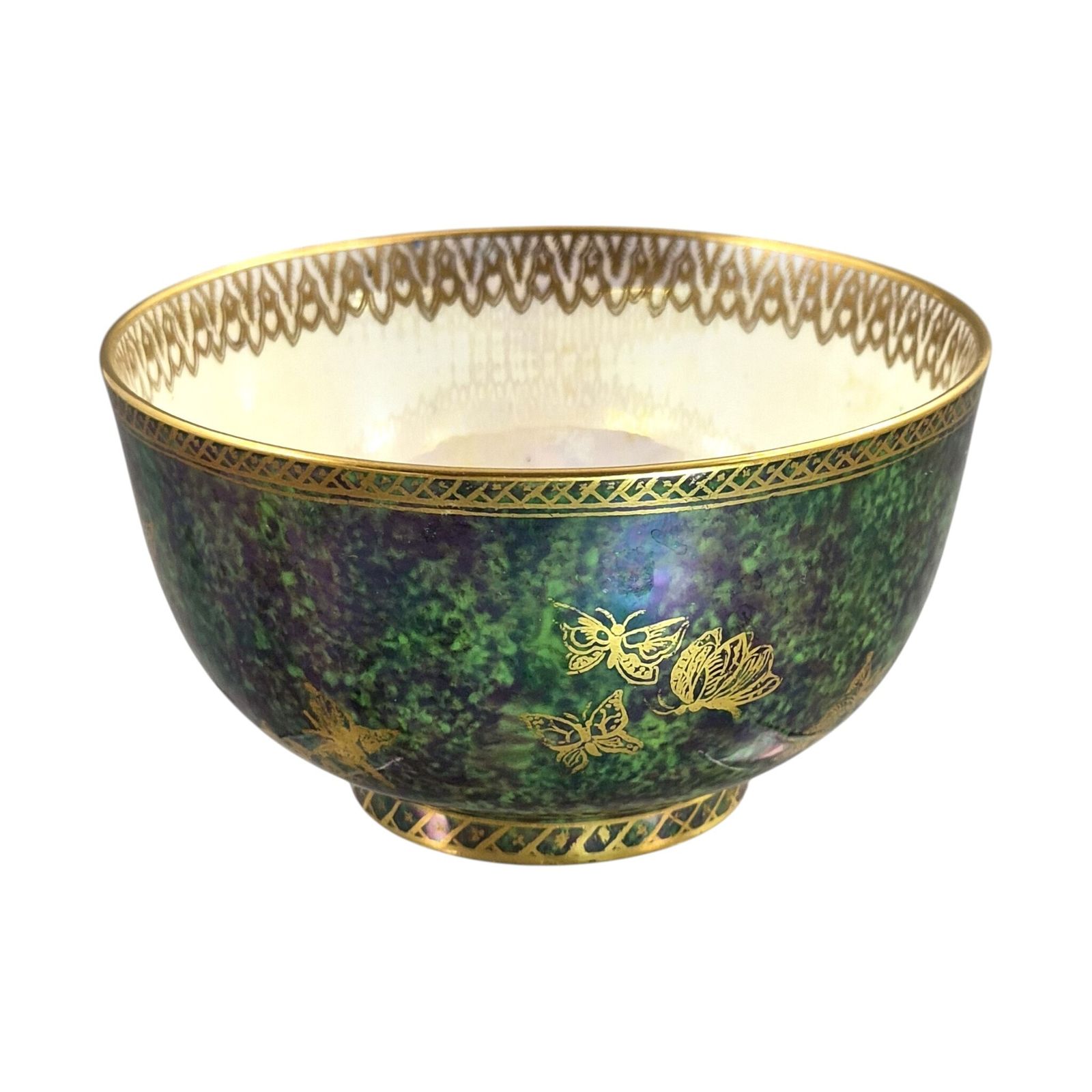 Daisy Makeig Jones Wedgwood Fairyland Lustre Green Butterfly Bowl, ca. 1920 photo Woonaccessoires