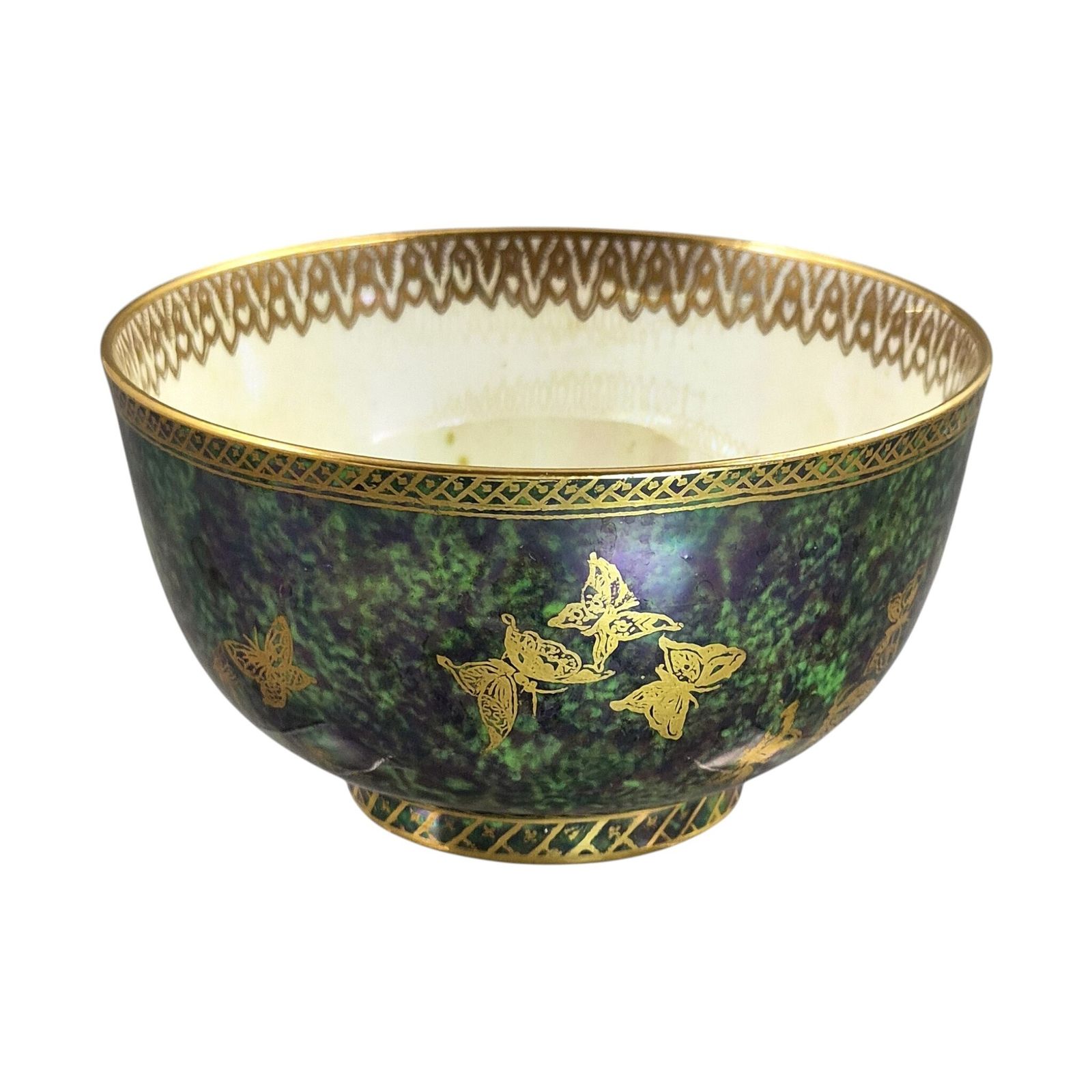 Daisy Makeig Jones Wedgwood Fairyland Lustre Green Butterfly Bowl, ca. 1920 photo vintage