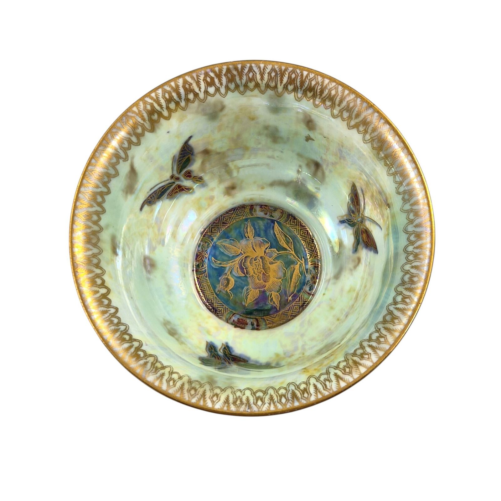 Wedgwood Fairyland Ruby Lustre Butterfly Bowl By Daisy Makeig Jones, C.1914 photo vinterior