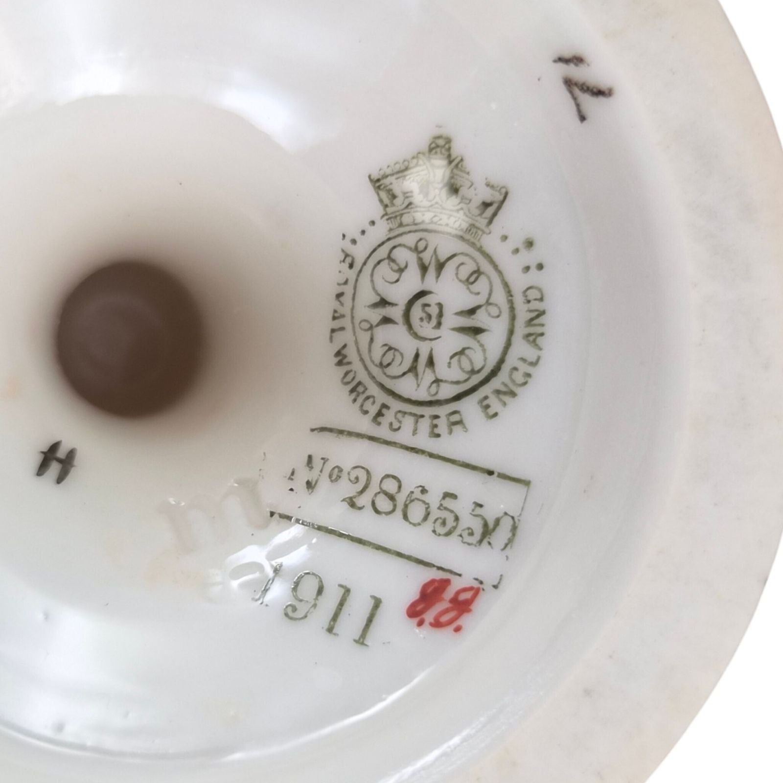 Paar Royal Worcester Blush Ivory Bloemvazen met Vergulde Maskerhengels, 1900 photo buy