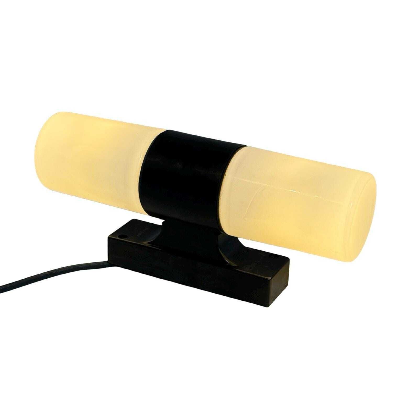 Single Lit Bathroom Lamp   Milk Glass And Bakelite Mount   Ca. 1960's, Czechoslovakia photo 105.0