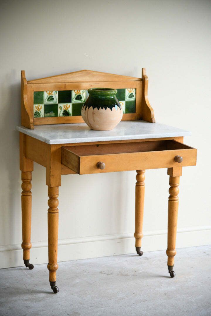 Antique Pine Washstand, 1800s photo vintage