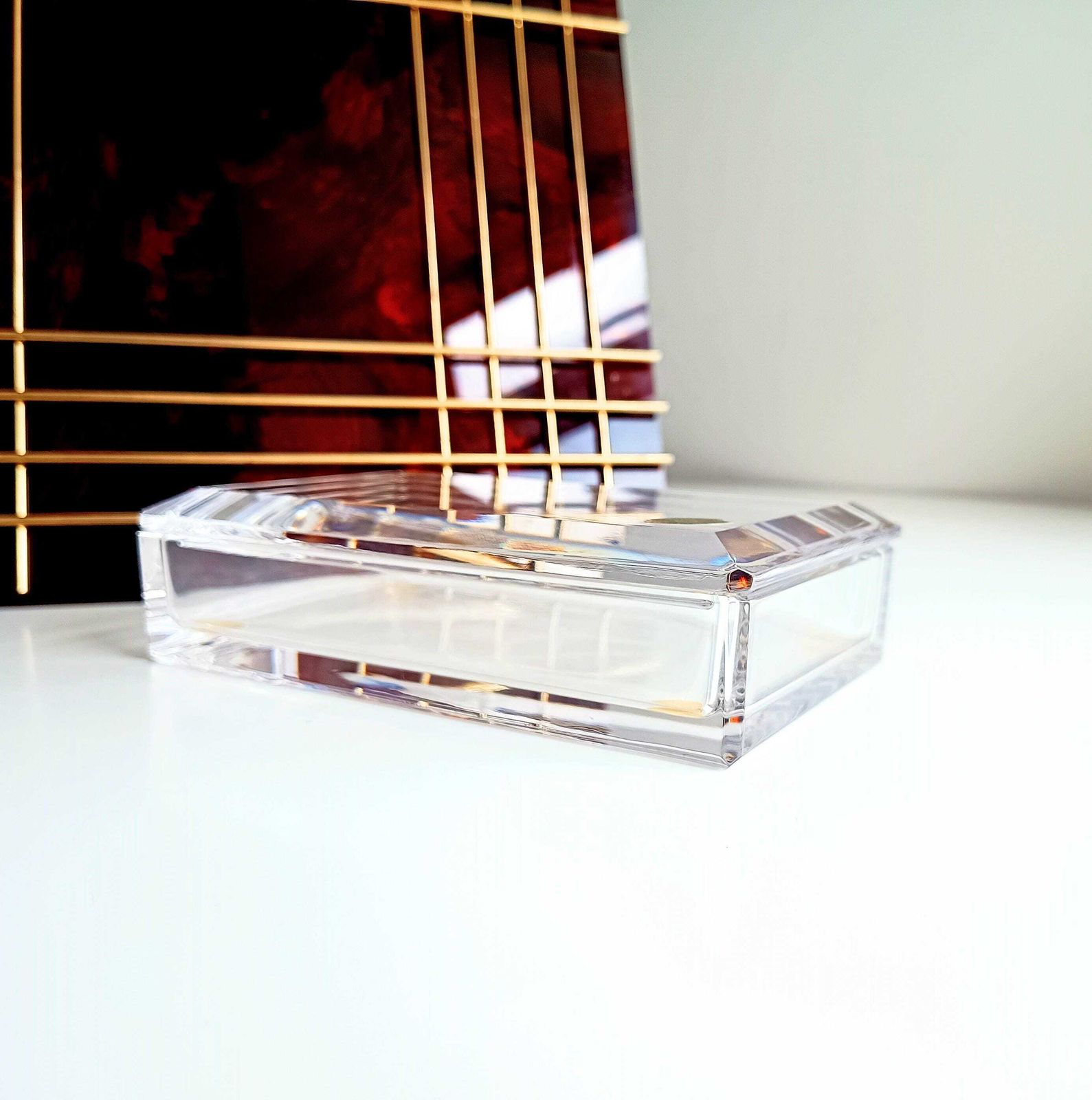 Mid-Century Modernist Val St Lambert Helder Kristallen Sigaren- of Sieradendoos, Art Deco Stijl photo for sale