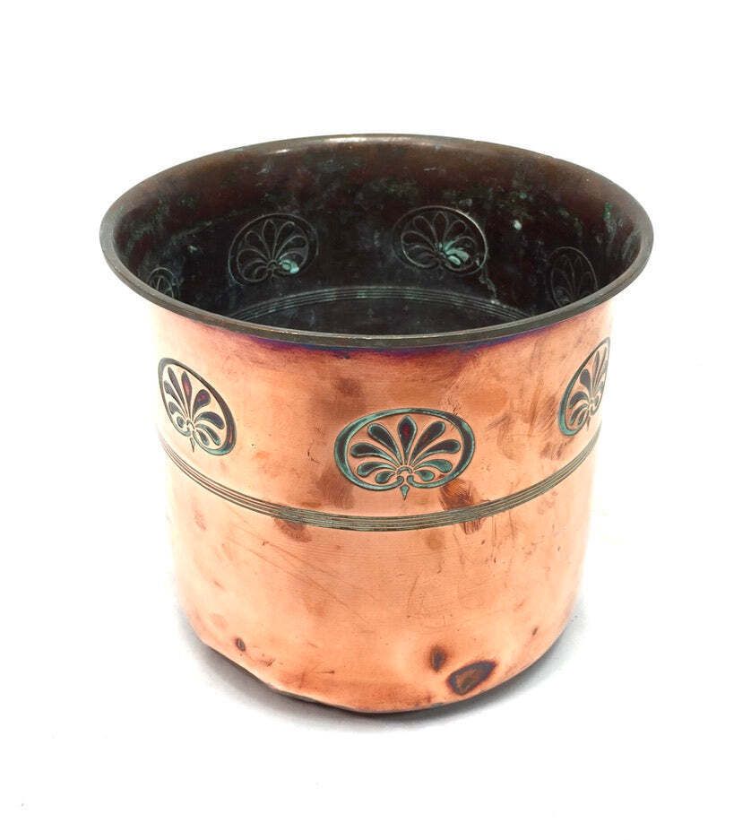 Antique Art Nouveau Copper Planter / Plant Pot / Jardiniere Arts & Crafts C.1900 photo buy