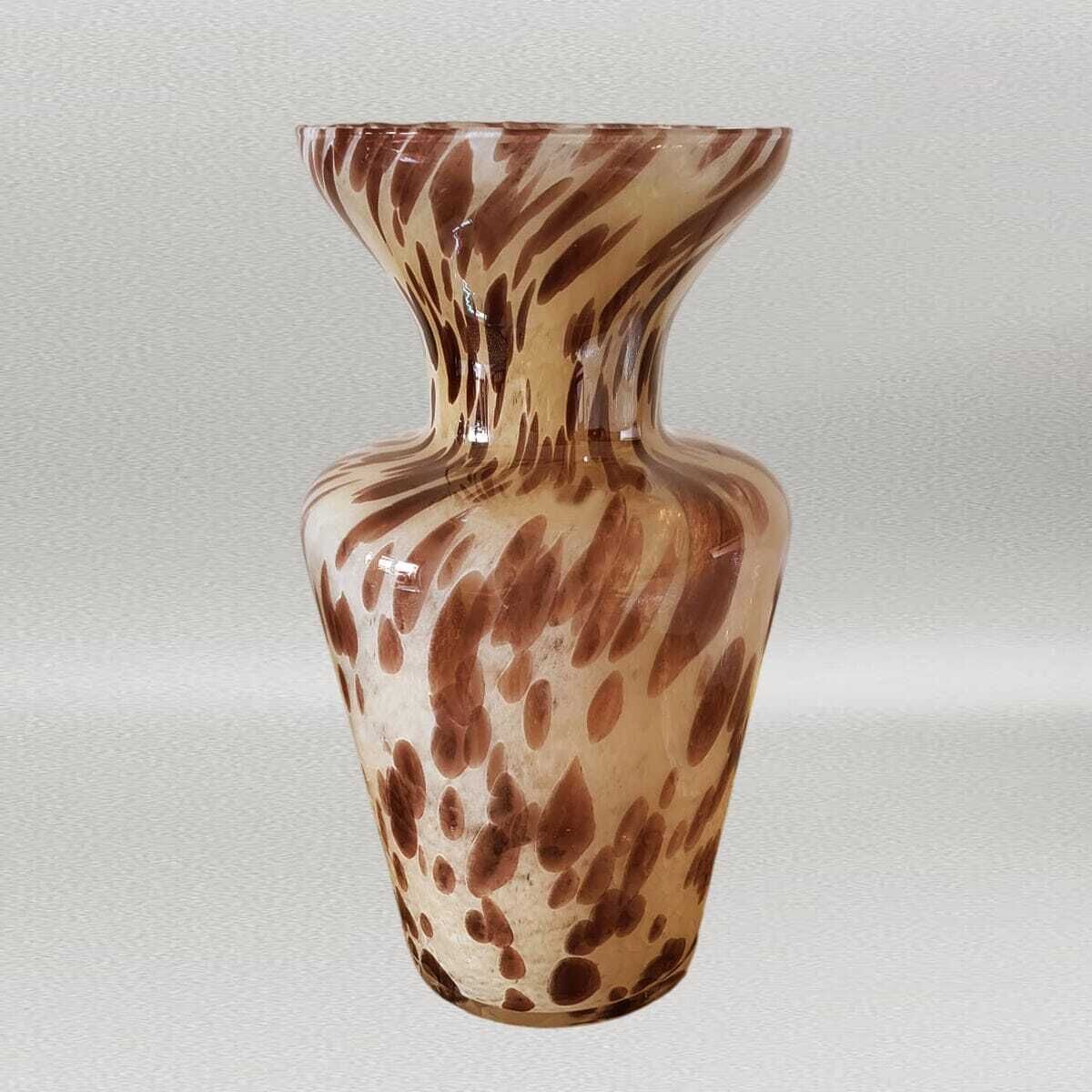 Vase de luxe artisanal en verre de Murano, années 1970, par Maestro Del Vetro. Fabriqué en Italie photo furniture
