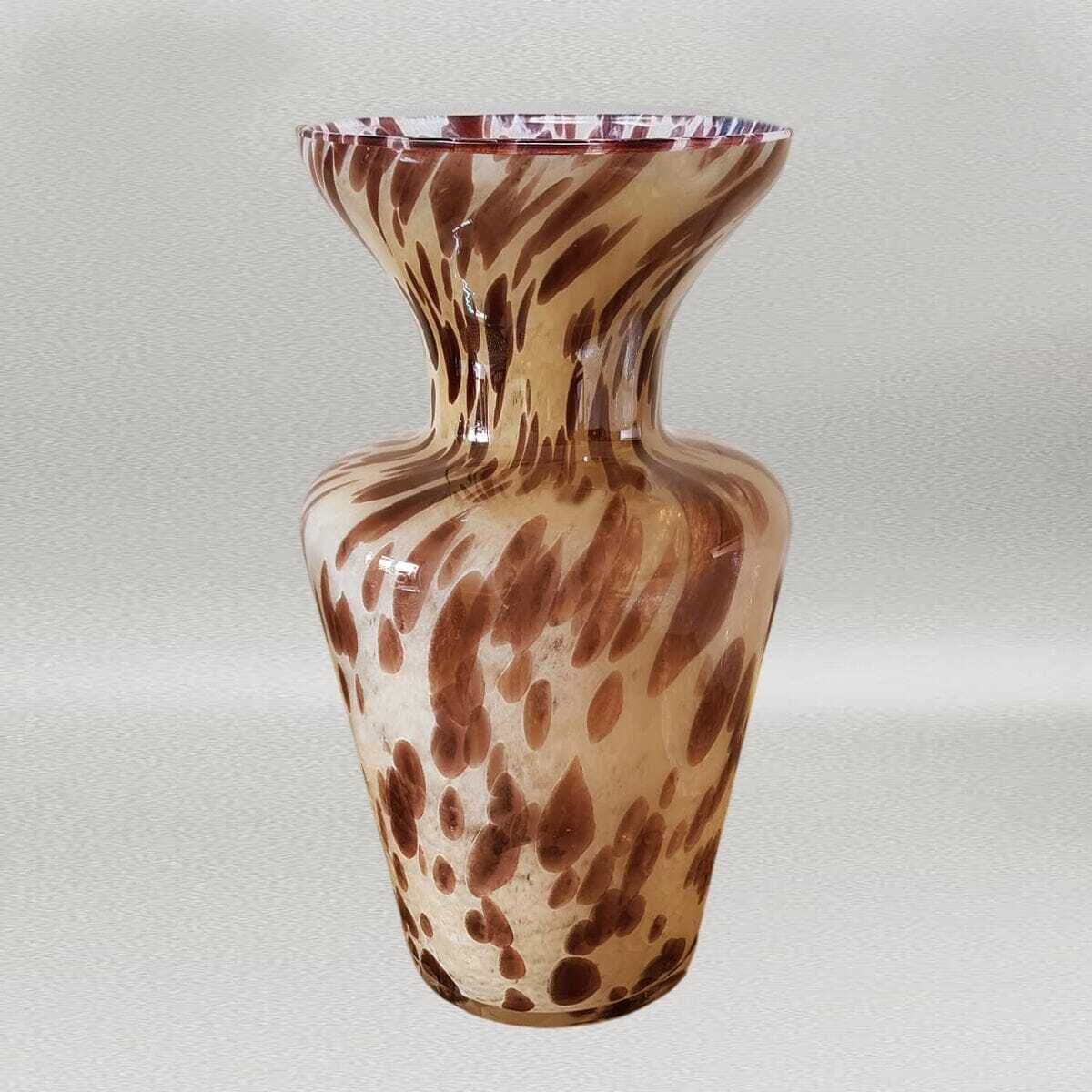 Vase de luxe artisanal en verre de Murano, années 1970, par Maestro Del Vetro. Fabriqué en Italie photo 425.0