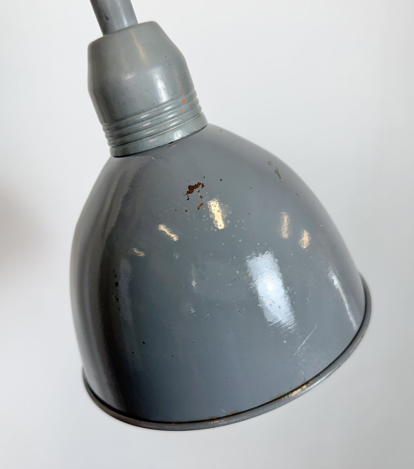 photo vintage Grey Industrial Gooseneck Scissor Wall Lamp From Elektroinstala, 1960s