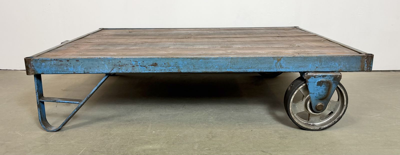 Large Blue Industrial Coffee Table Cart, 1960s photo for sale