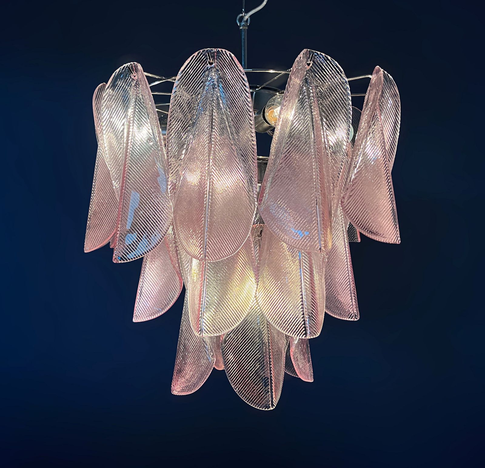 photo furniture Italian Vintage Murano Chandelier   Mazzega   23 "Rondini" Pink Glass