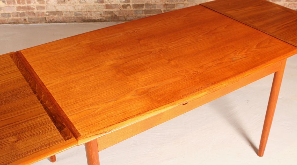 Furniture Midcentury Danish Extending Teak Dining Table C.1970 photo