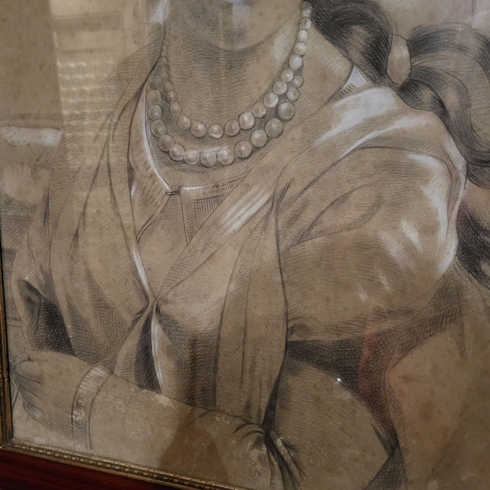 Portrait Drawing Of A French Lady photo furniture