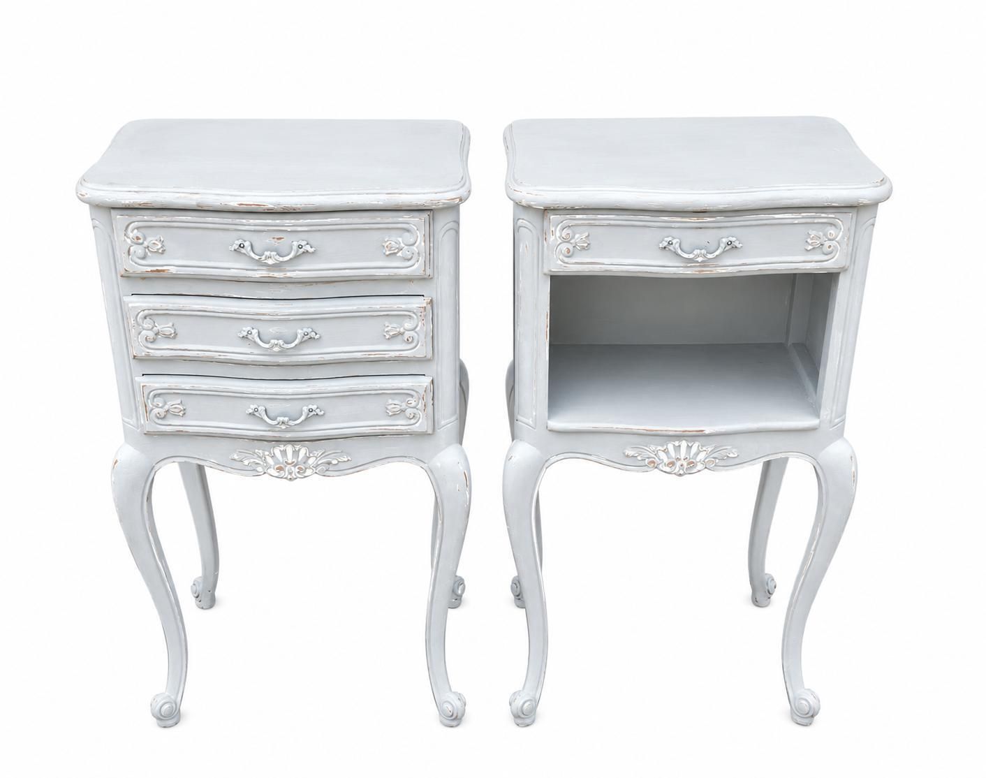 Pair Of Mid Century French Painted Bedside Cabinets photo furniture