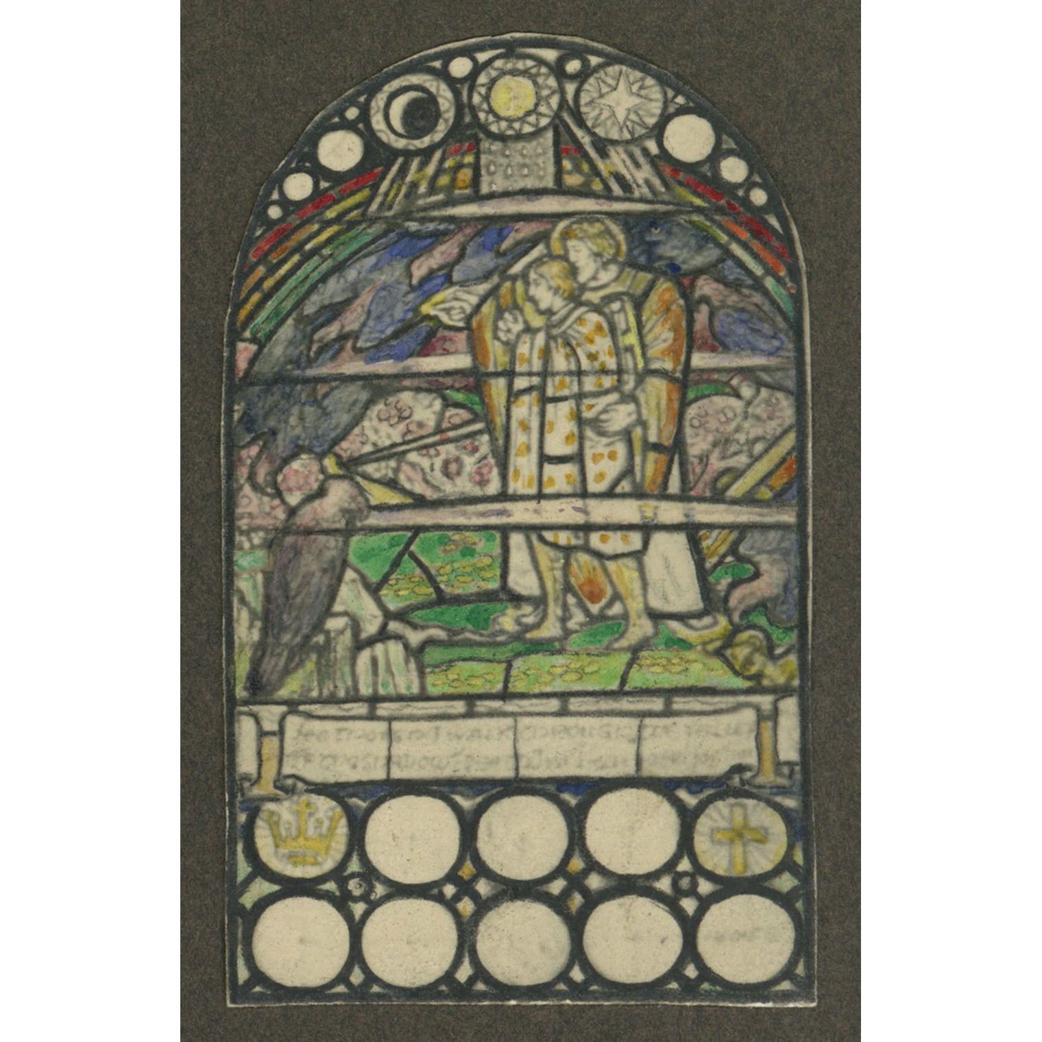 Florence Camm Valley Of The Shadow Of Death Stained Glass Window Design For Wrekin College