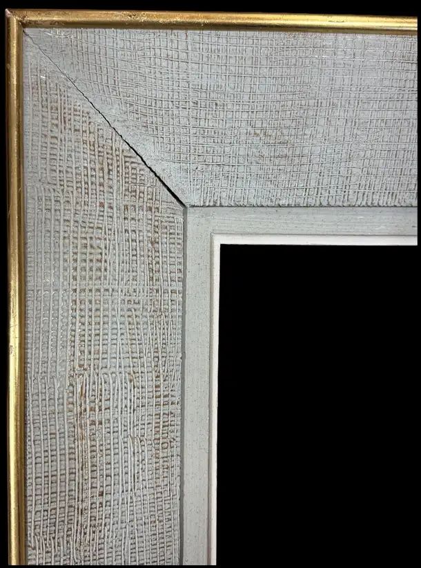 Mid Century French Textured Grey Painted Picture Frame photo furniture