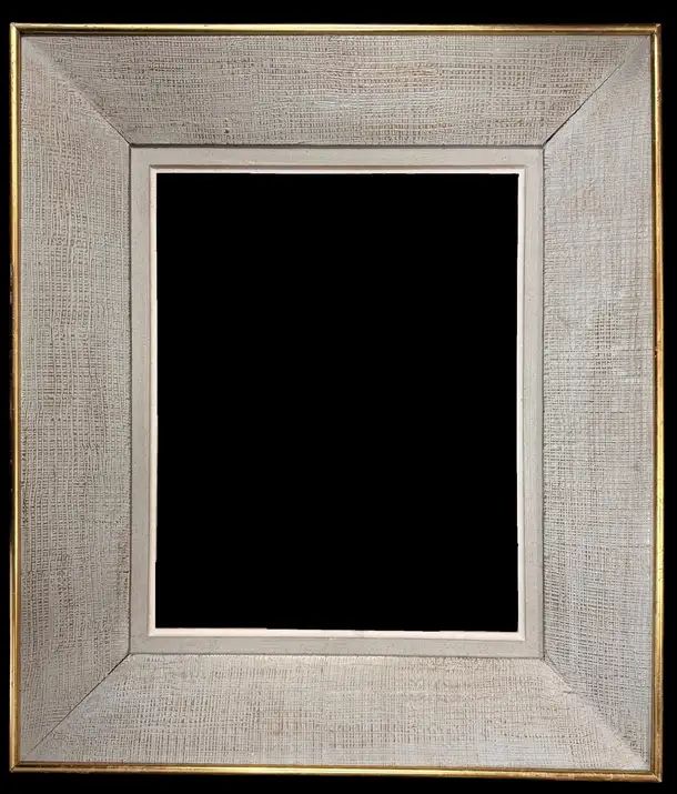 Mid Century French Textured Grey Painted Picture Frame
